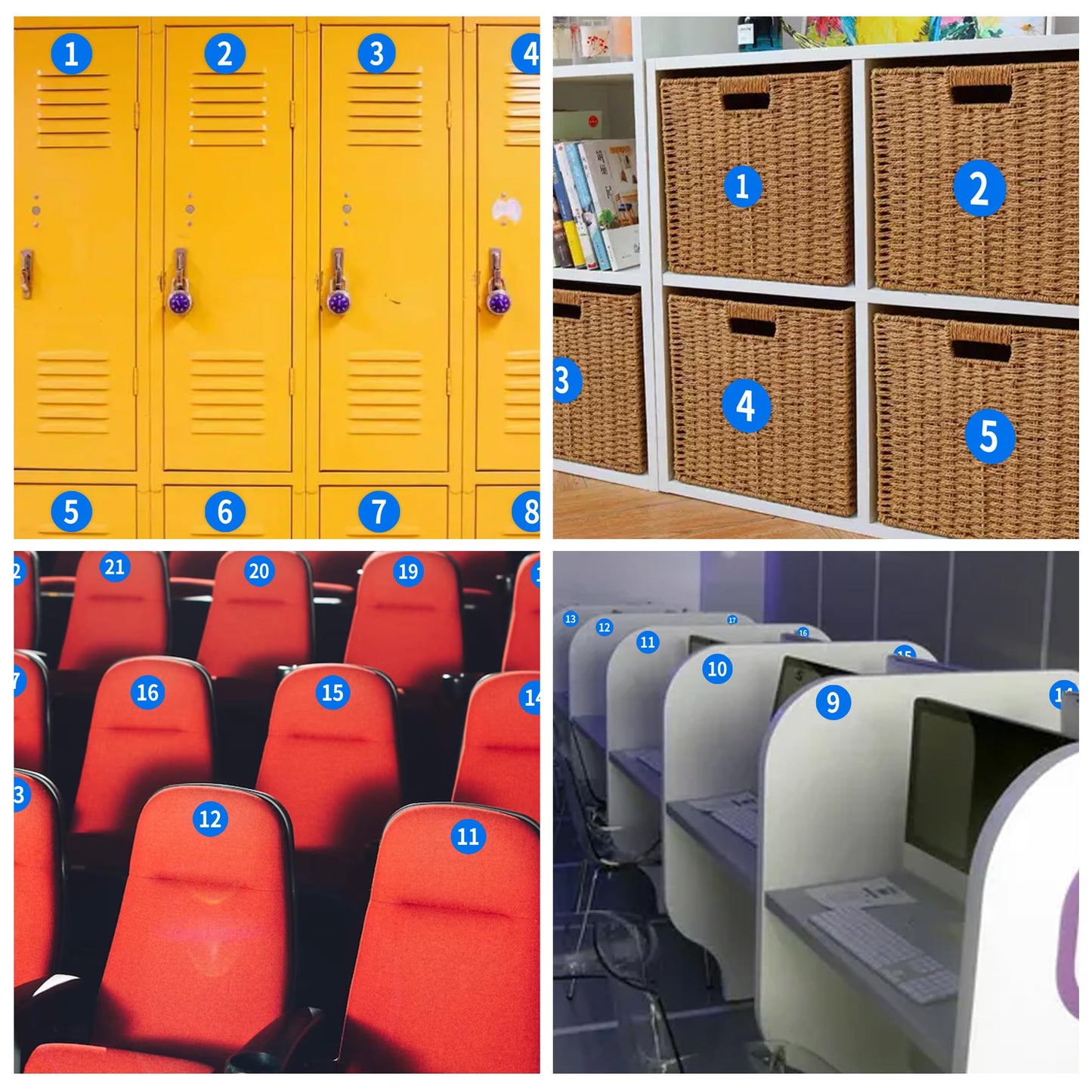 1-25 Consecutive Number Stickers, Small Round Vinyl Number Stickers, Self-Adhesive Anti-Fading Waterproof Label Decals 1 inch for Inventory Storage, Home and Office Classification(Blue) Blue1-25 1IN