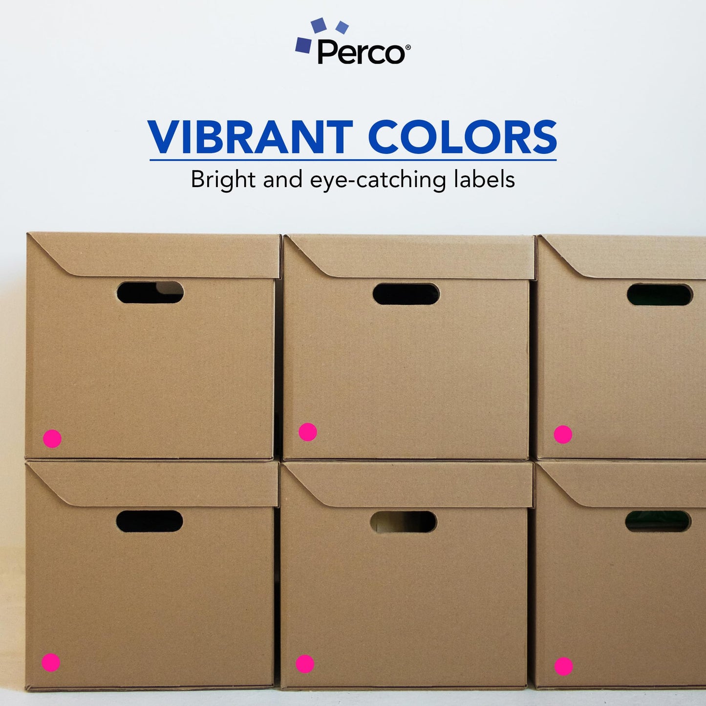 Perco Fluorescent Pink 1-Inch Round Circle Dot Sticker Labels with Permanent Adhesive - 1,000 Labels per Roll - Vibrant Colors, Strong Adhesion - Made in USA 1 Roll