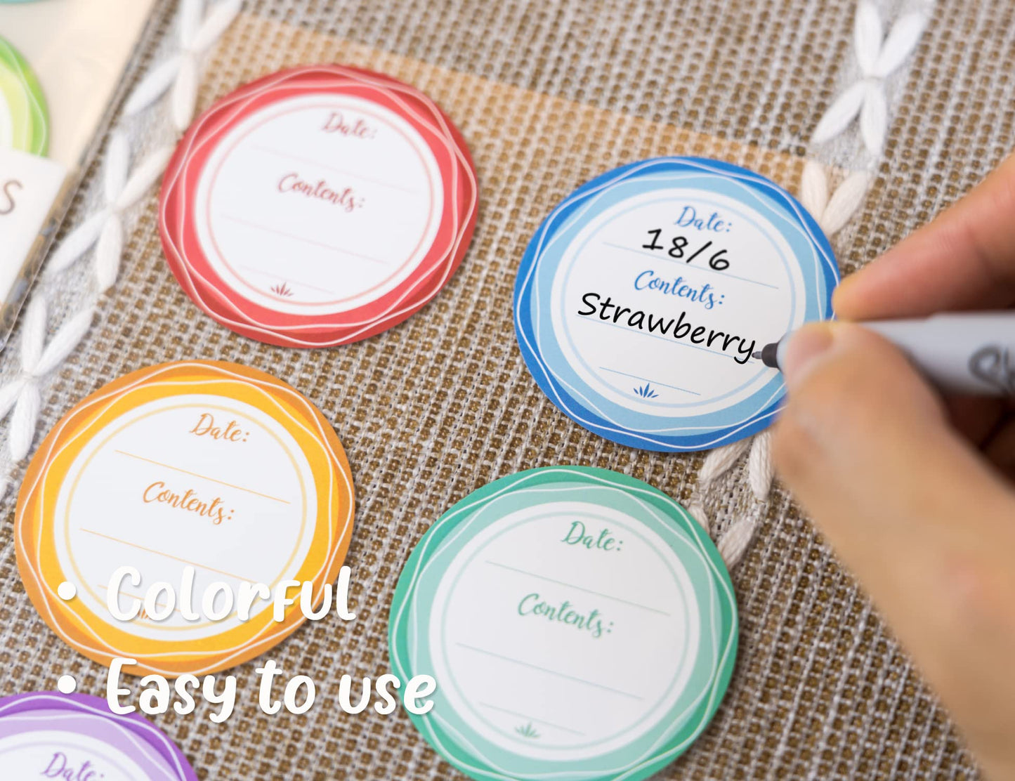 Mason Jar Lid Labels, Removable Canning Label, Waterproof Write-On Meal Prep Label for Food Container, Glass Bottle, Canned Jams, Preserve, Home & Kitchen Organization, 90 (Forest Streams) Forest Streams