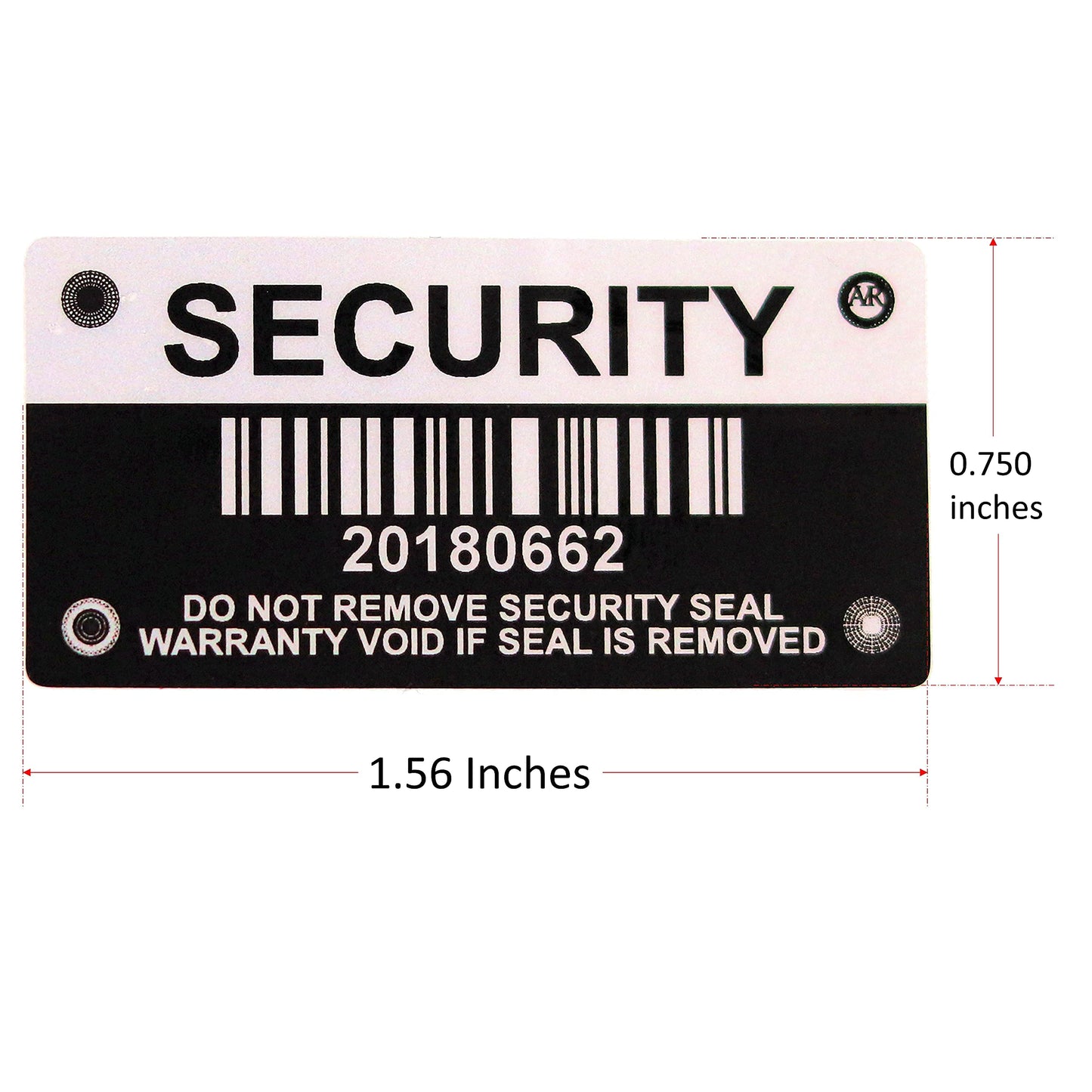Tamper Evident Stickers, Tamper Proof Security Seal with Individual Serial Numbers and Barcode. Each Sticker is 1.56 x 0.75 inches. Destroyed Upon Removal. Residual Text Left on Item. (245 Stickers) 245 Stickers