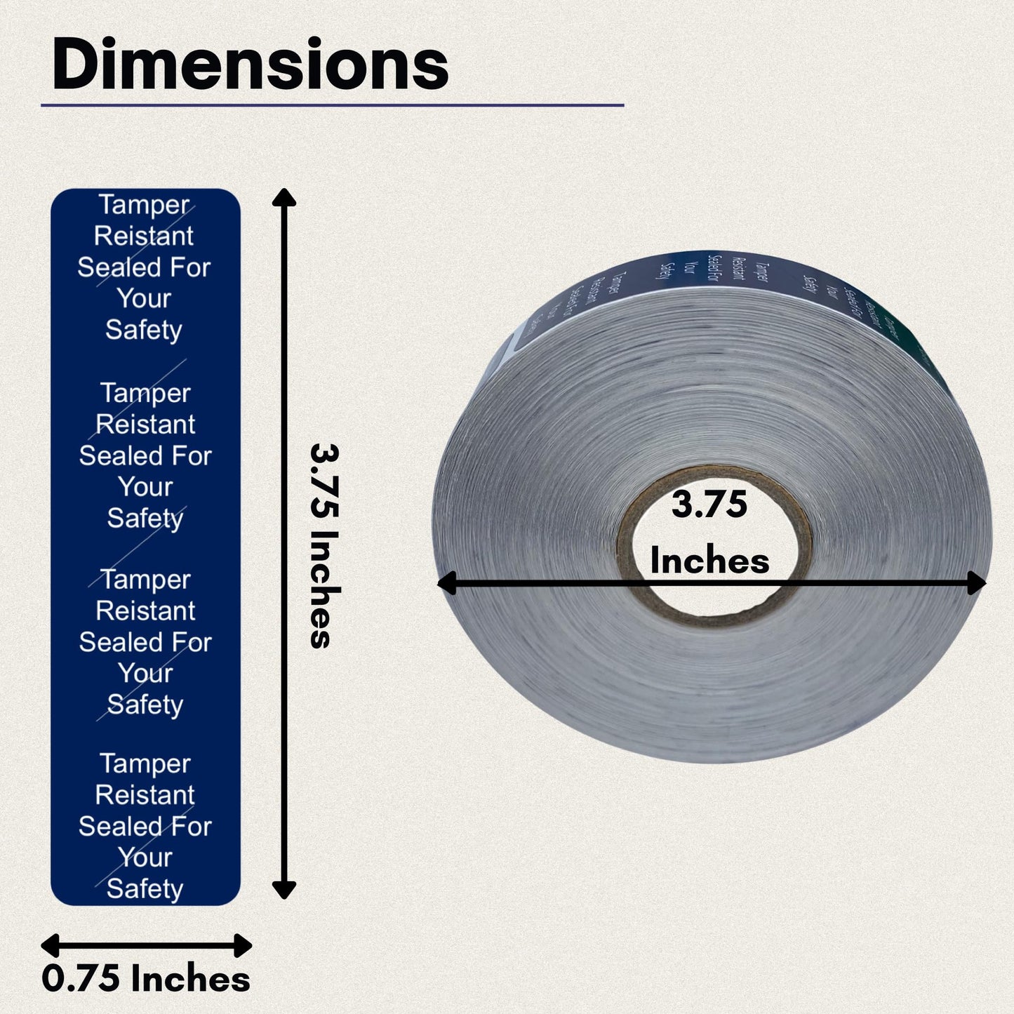 Tamper Evident Tape | Sealed for Your Safety | 500 Tamper Proof Stickers | Seal Tape to Help Increase Security During Delivery Stickers |(0.75 x 3.5 in) Navy Blue Safe Food Seal Tamper-evident
