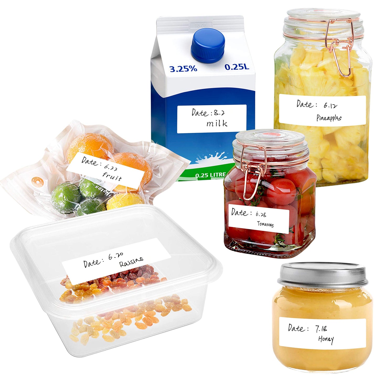 500 Blank Removable Freezer Labels Water Oil Resistant with Perforation Line for Food Containers Jars Pantry Organization 500-blank 1” x 3”