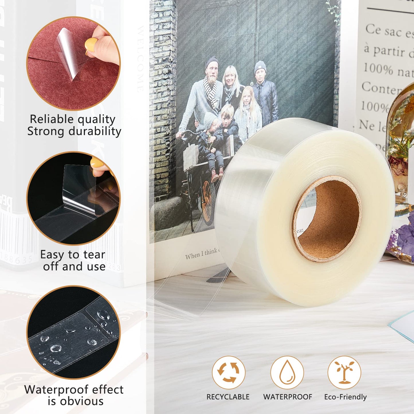 500 Pieces Clear Labels Label Protector Clear Stickers Wafer Seals Waterproof Labels for Protecting Barcodes, Numbers and Stickers(Rectangle,3.14 x 1.18 Inch) 3.14 x 1.18 Inch Rectangle