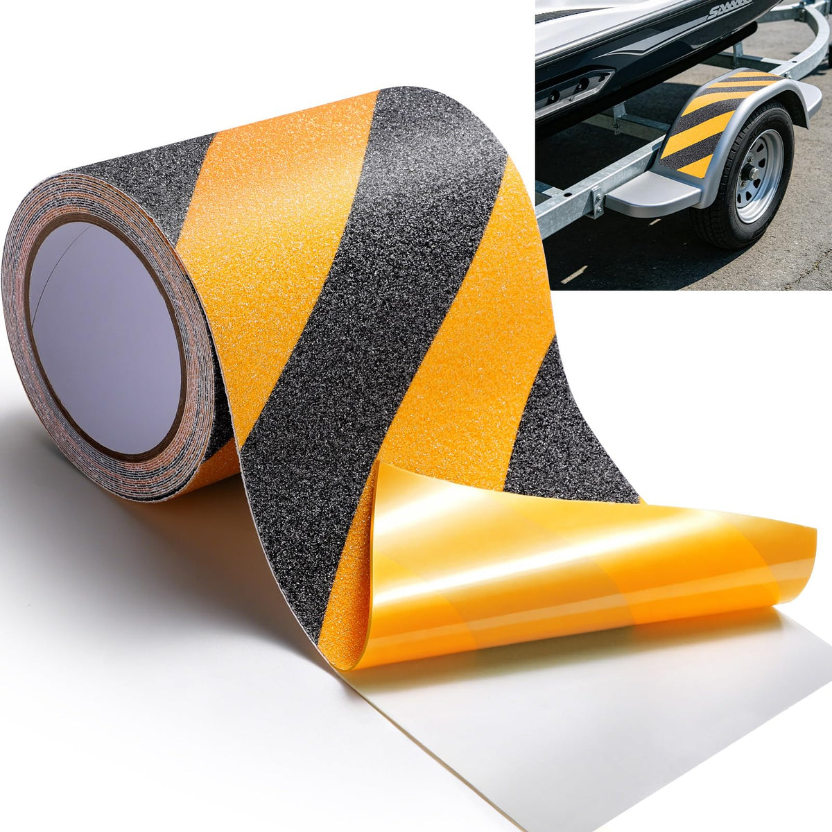 Heavy Duty Anti Slip Tape, 6in x 16FT Industrial Non Skid Traction Tape with High Friction Surface, Waterproof Safety Grip Tape for Indoor/Outdoor Stairs, Steps, Ramps, Flooring Use