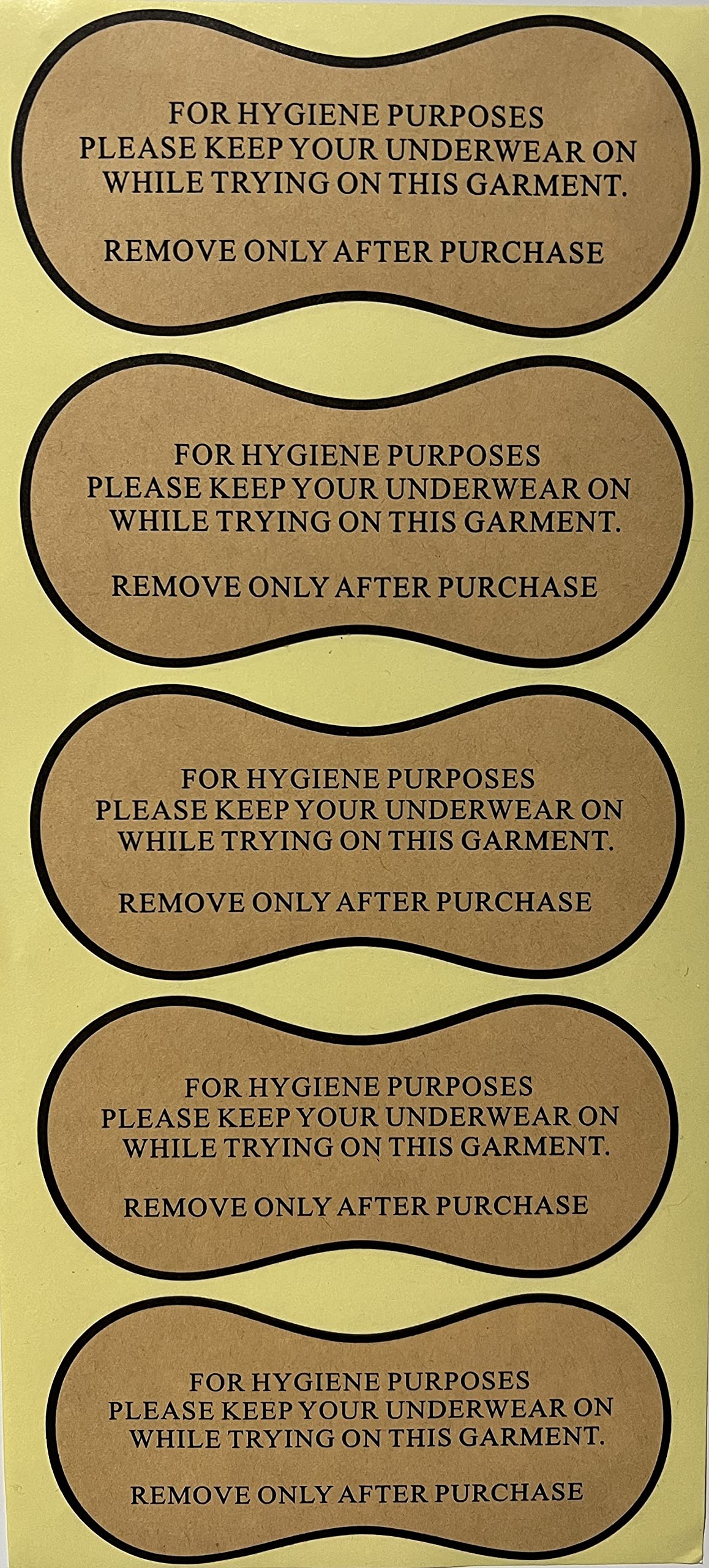 Adhesive Protective Hygiene Try On Stickers/Labels for Swimsuits, Swimwear and Lingerie. Panty Liner/Barrier (100, Eco-Friendly) 100