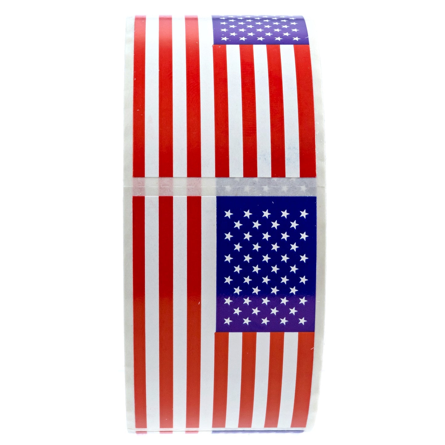 500 American Flag Stickers / 1.25" x 2.125" USA Patriotic Stickers/Perforated Patriotic United States Flag Sticker Roll/Made in The USA Everyday