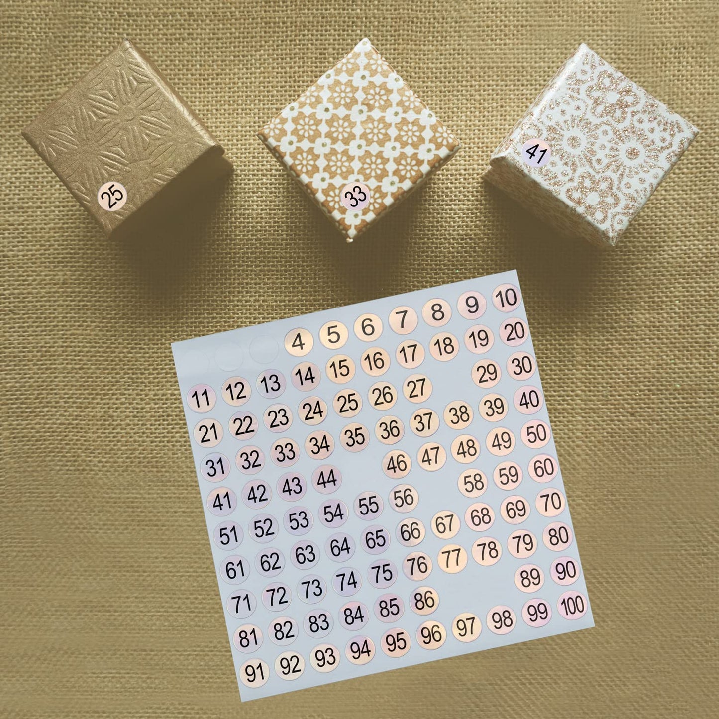 1-100 Reflective Laser Number Stickers Labels 10 Sets 1000 Self Adhesive Round Small Consecutive Number Decals Labels Signs Inventory Stickers for Storage Organizing