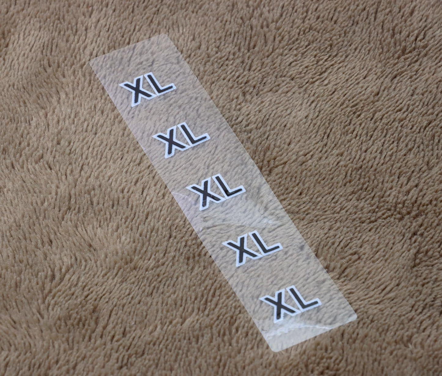 ONLYKXY 360pcs Transparent Sticker Strip Plastic Clothing Size Label - 4 Inch, 6 Size Combination (XS/S/M/L/XL/XXL)