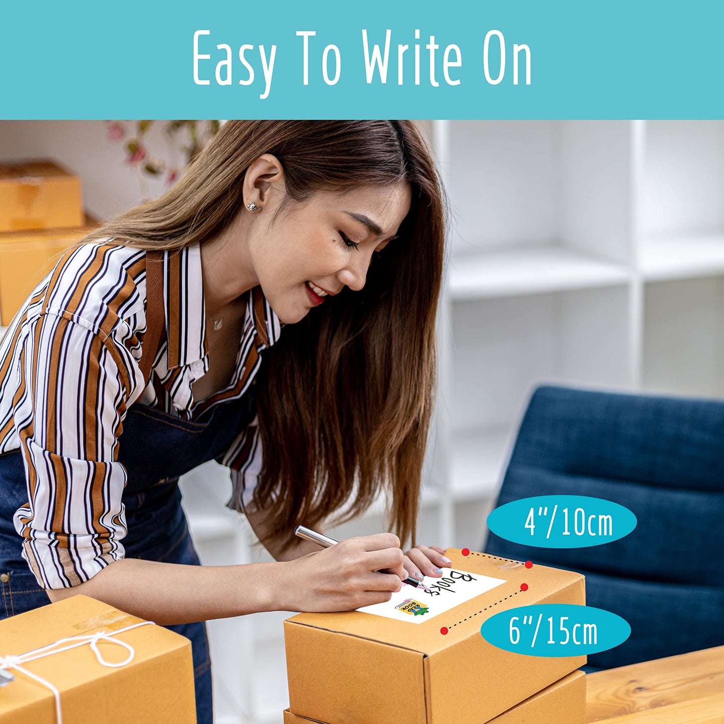 80 Large Size Removable Customizable Blank Labels, Water/Oil/Tear Resistant, No Residue for Home Organization Projects, Bins, Kitchen Storage Containers, Desk Items(6”x 4”) 6”x 4” 80 pcs