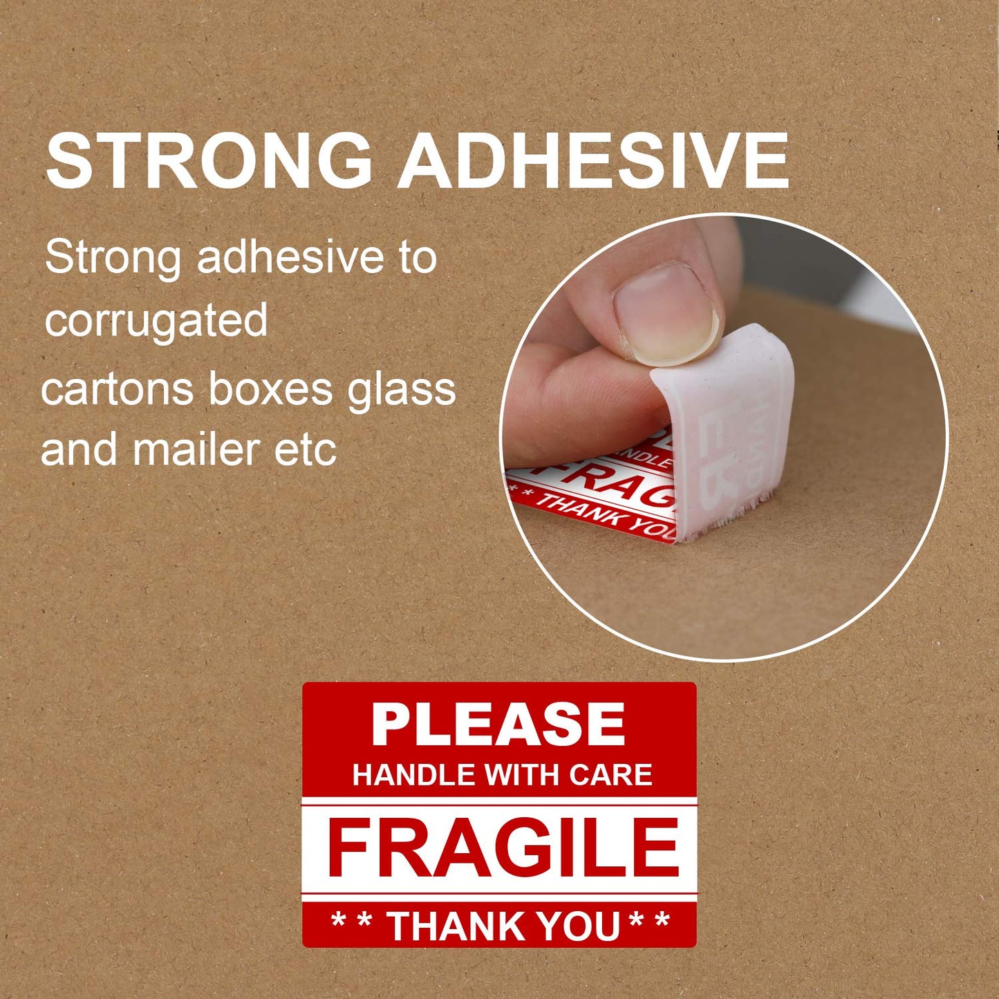 Batrical 2"x3" 1000 Labels Fragile Stickers for Shipping Moving,500 PCS/Roll,2Rolls 2"x3" 2 Rolls