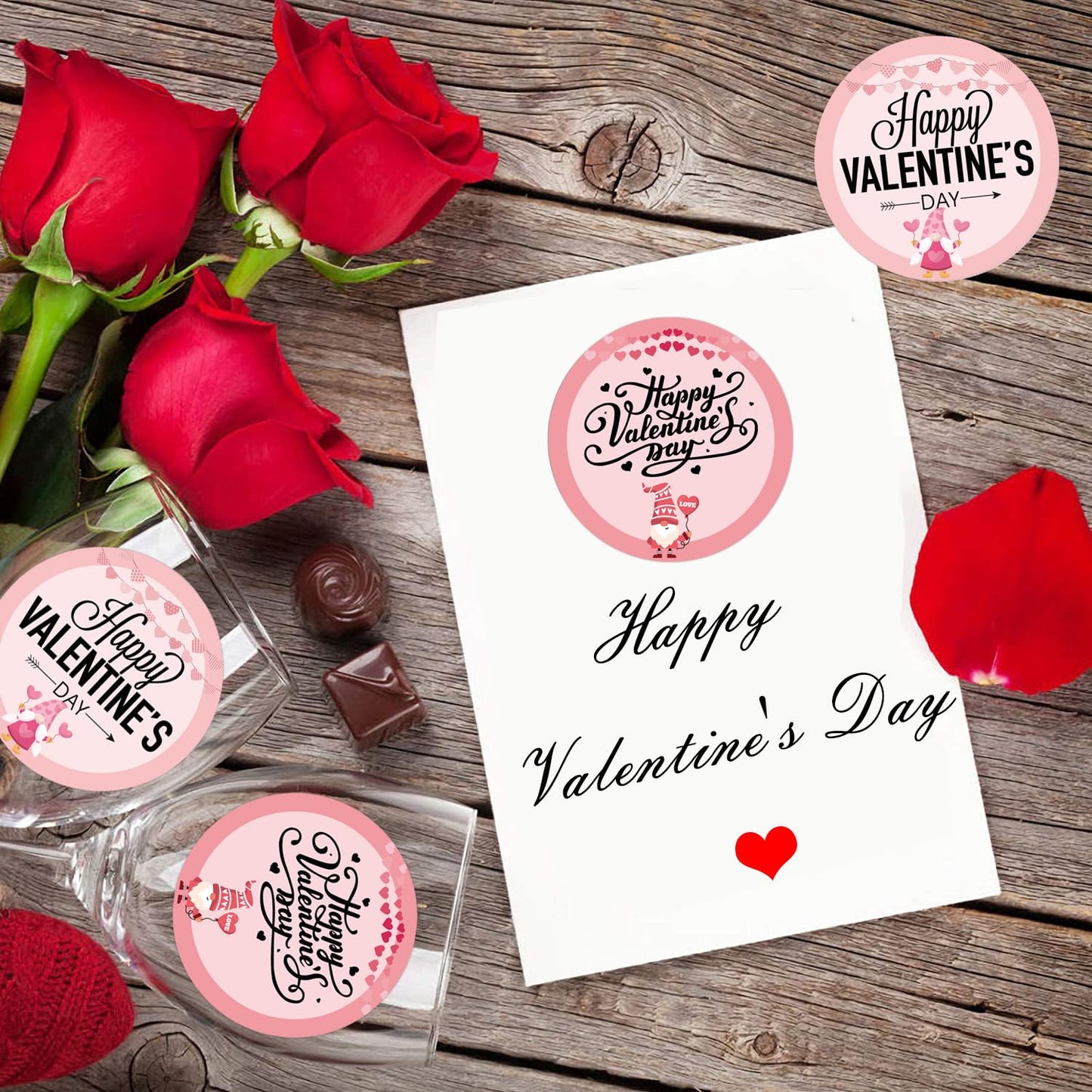 Valentine Direct Thermal Stickers Happy Valentine's Day Sticker Labels 2 inch Sweet Heart Valentine's Day Love Decorations for Thermal Label Holiday Party Shipping Sticker 500 Pcs (Valentine's)