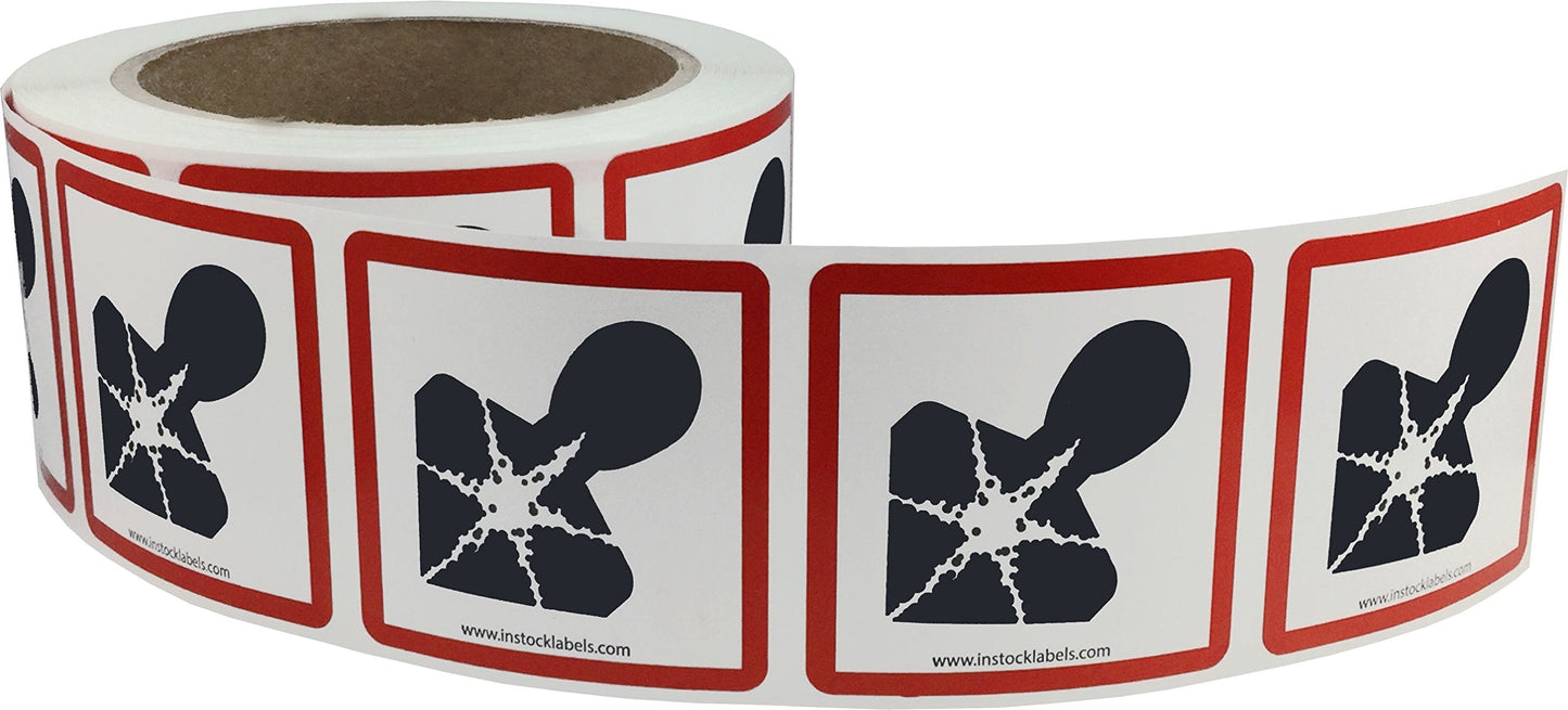 GHS Pictogram Labels Health Hazard 2 x 2 Inch Square 500 Adhesive Stickers