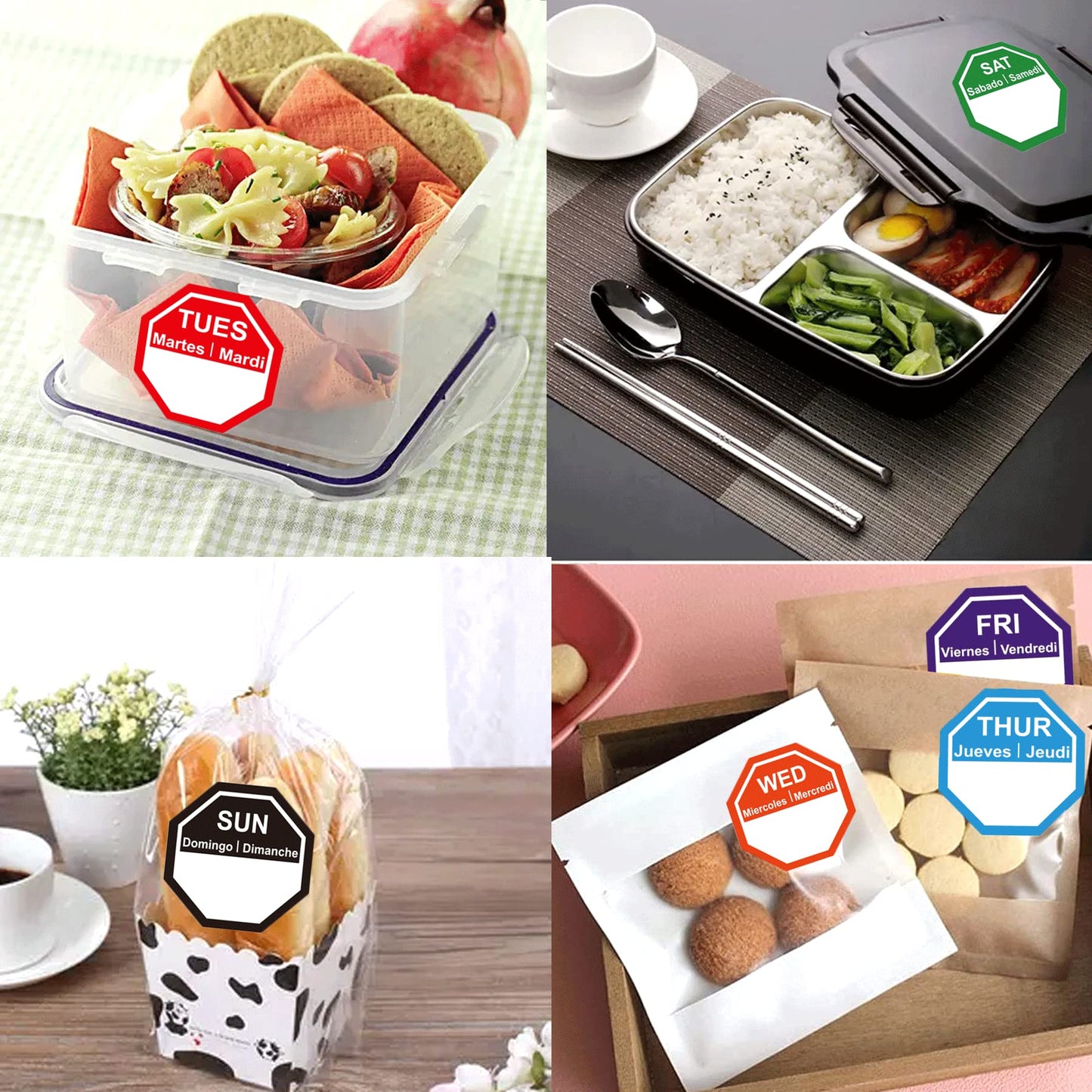 7 Days of The Week Labels Color Coding Food Rotation Dot Stickers-Mon, Tue, Wed, Thurs, Fri, Sat Sun Day Labels-1 Inch Color-Coded Tab Weekly Labels 700 Pcs Color Coding Dot Self Adhesive Stickers 1 Inch Colorful