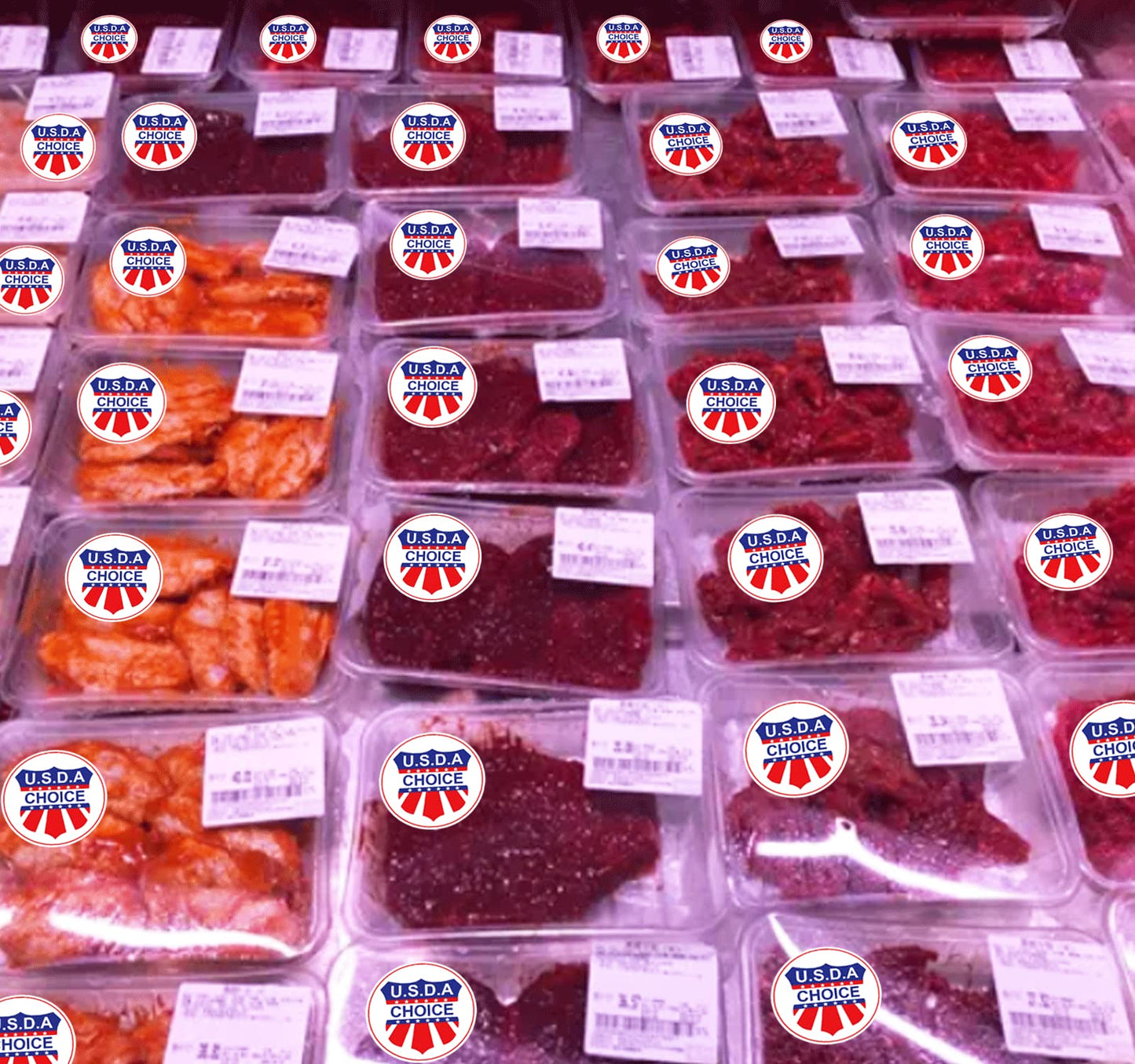 USDA Choice Grade Grocery Store Food Labels 1.5 Inch Prime Stickers Round Meat Food Packaging Labels - USDA Choice Stickers Grade Beef Grocery Store Meat Packaging Sticker 500 Pcs Blue
