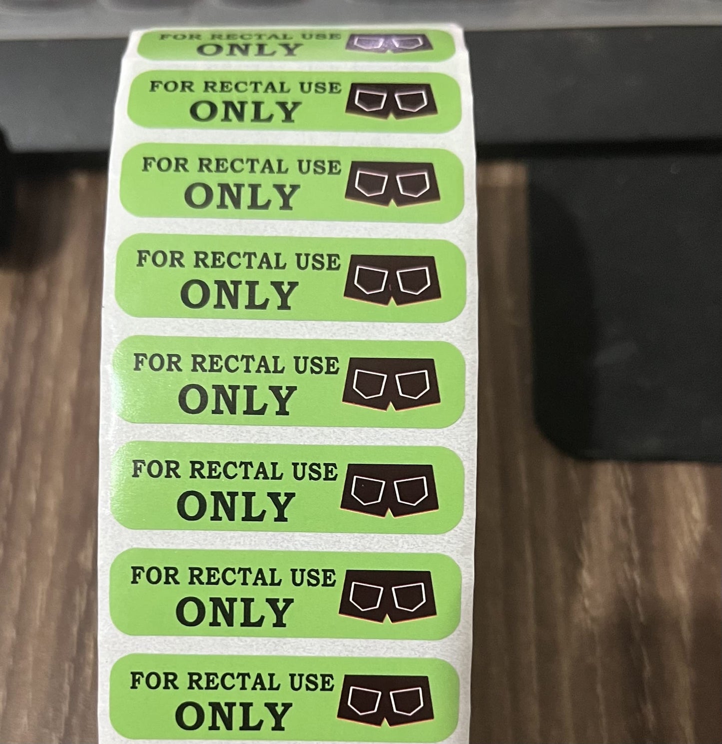 1.5' x 3/8' Green for Rectal Use Only Stickers Waterproof - 500 Funny Gags for Adults - Prank Stickers Funny Joke Removable Labels (Green)