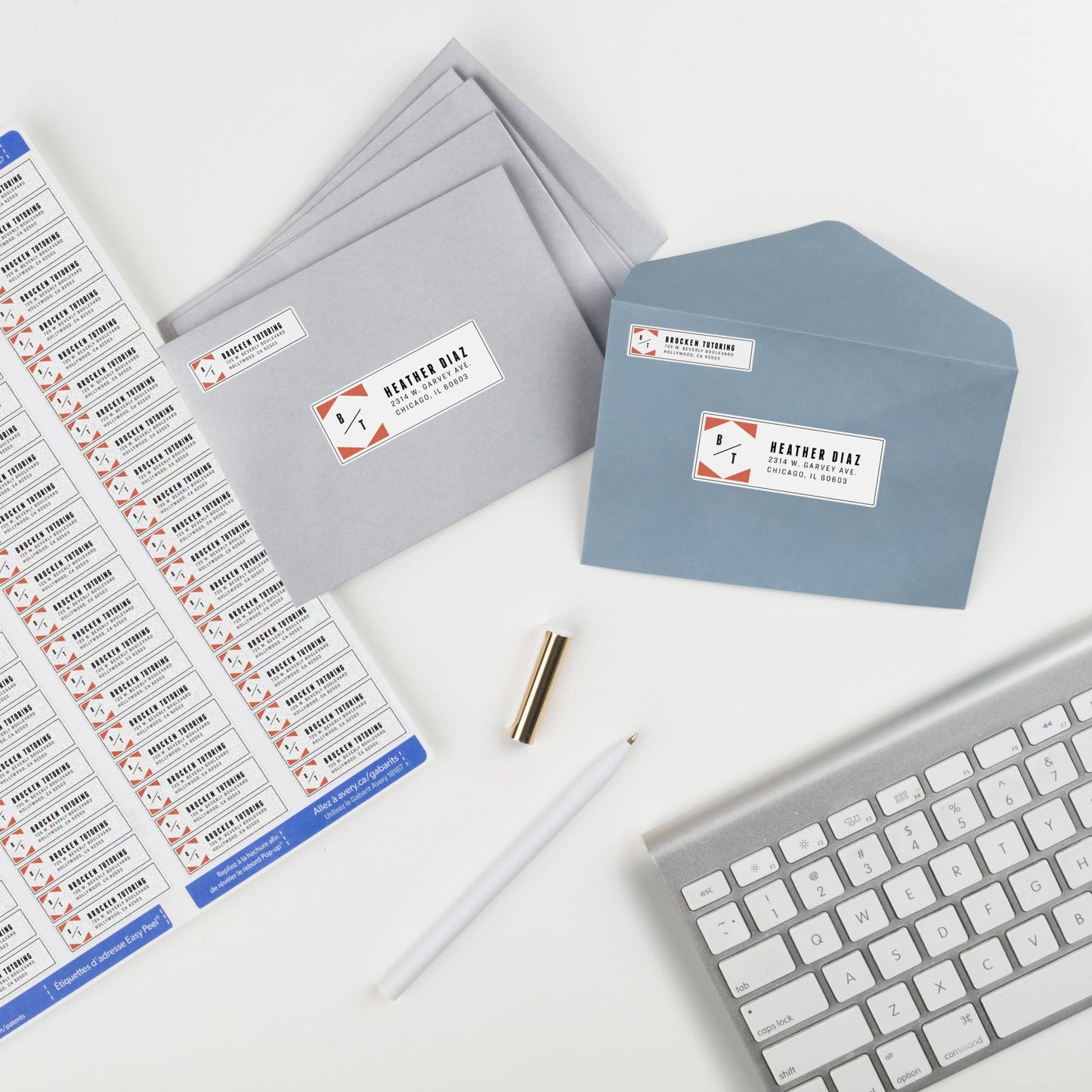 Avery Printable Return Address Labels with Sure Feed, 0.5" x 1.75", White, 800 Blank Mailing Labels (18167)