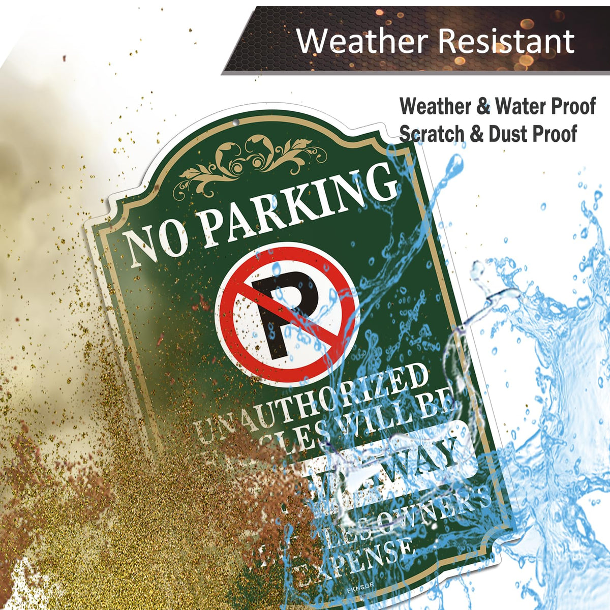 No Parking Sign 2 Pack, 12 x 18 inches, Rust Free .040 Aluminum Private Property Unauthorized Vehicles Will Be Towed Sign UV Protected, Fade Resistant