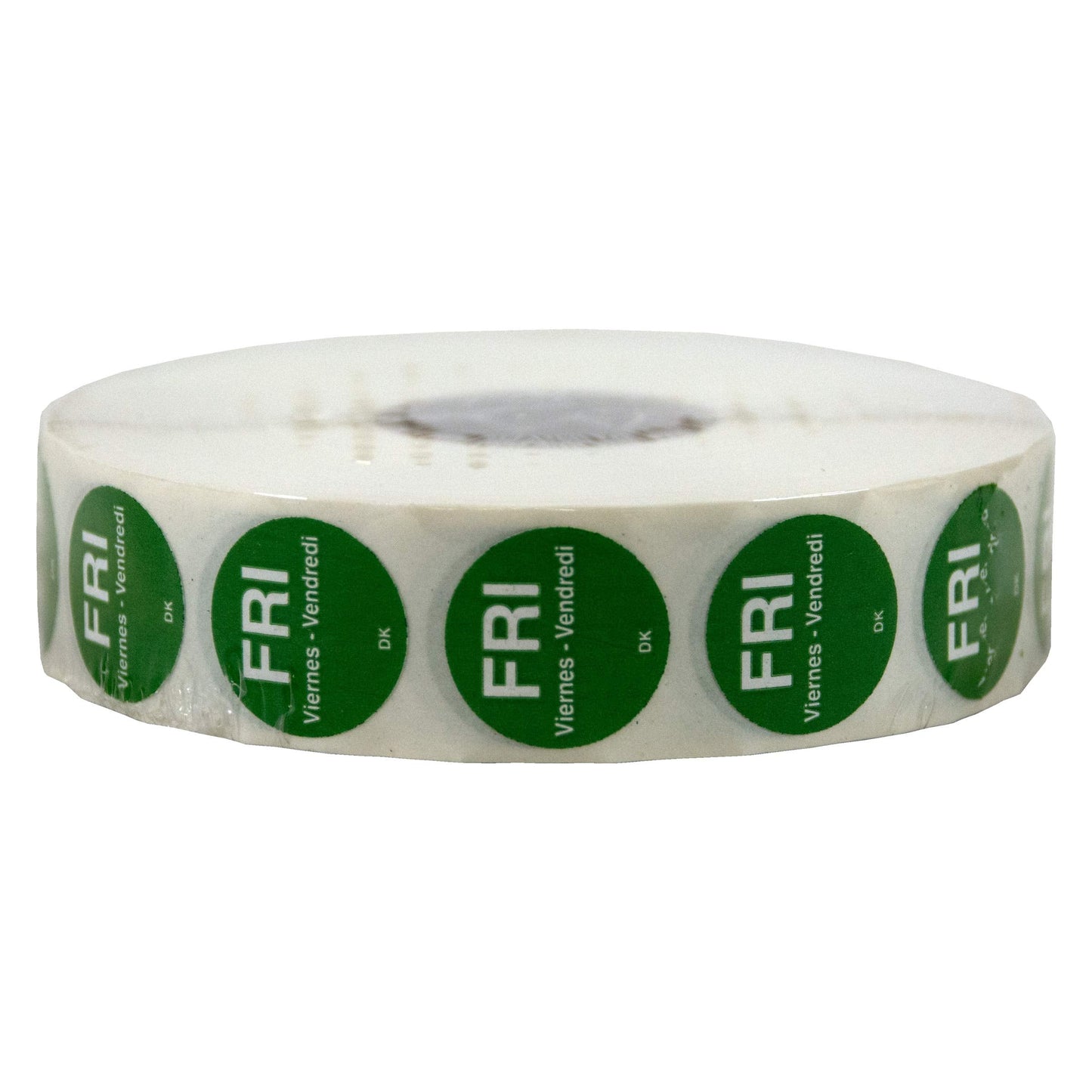 DayMark Safety Systems DuraMark IT110059 Day of The Week 3/4" Circle Permanent Label, Friday, Green,Roll of 2000