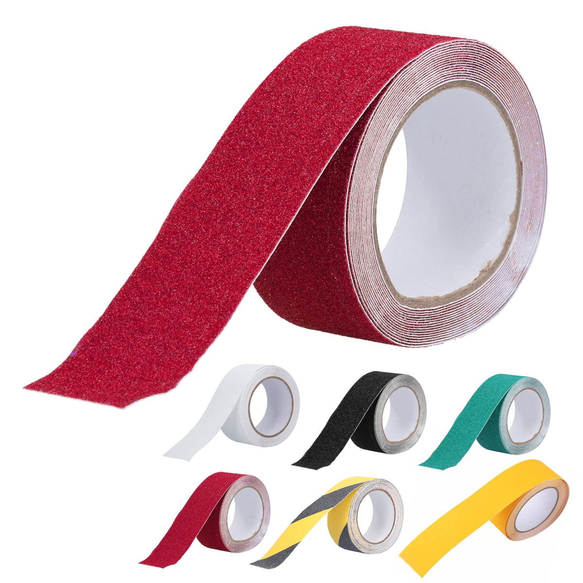 Tissting Anti Slip Grip Tape 2" x 16.4ft(Red) | Durable Adhesive Backing, Waterproof & Weatherproof, High-Traction Surface for Stairs, Ramps, Decks, Indoor/Outdoor Use Red
