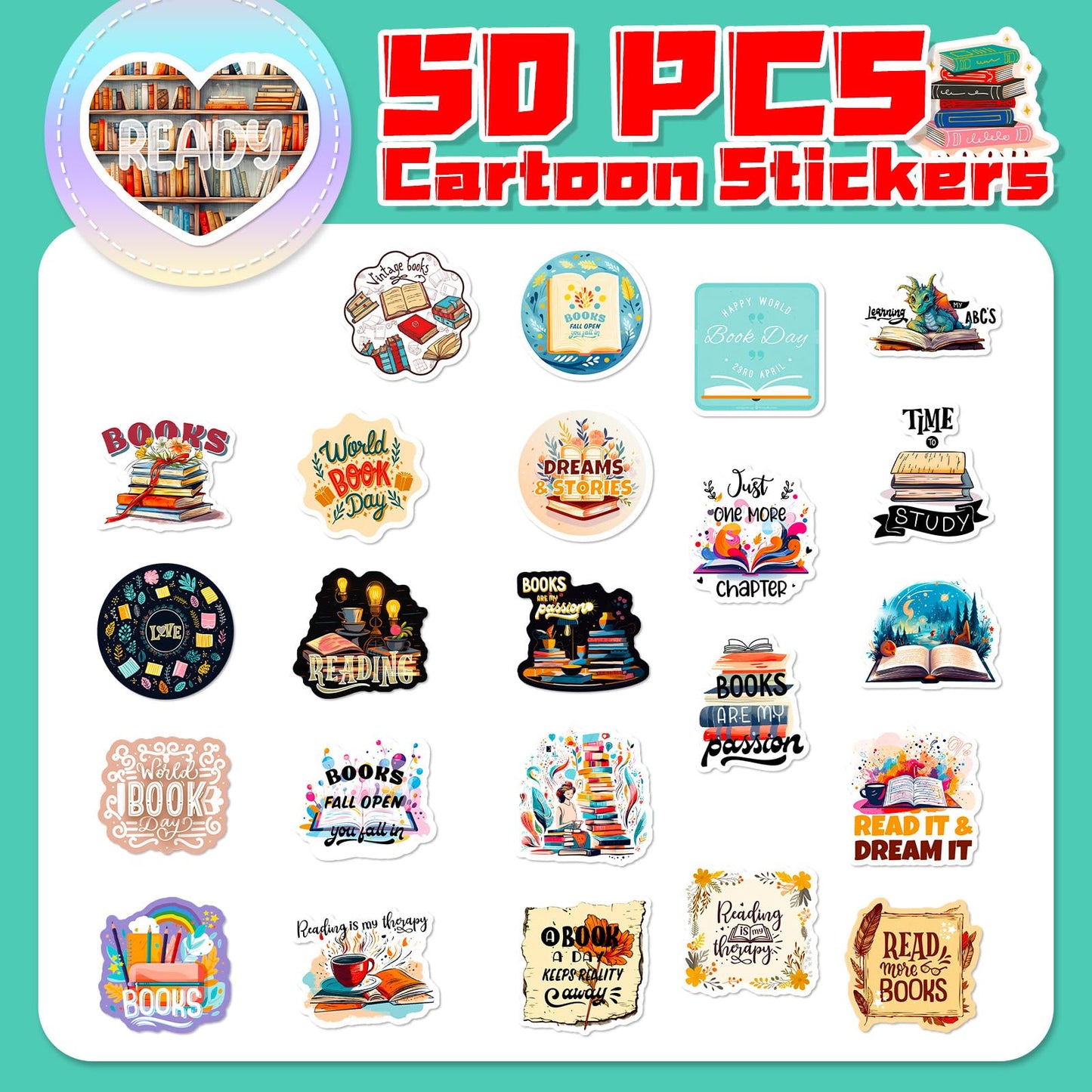 Read Across America Day Stickers Lable Stickers Self-Adhesive & Waterproof Stickers Reading Day Stickers for Students Classroom Seals Labels Decals Gifts Wrapping Decoration