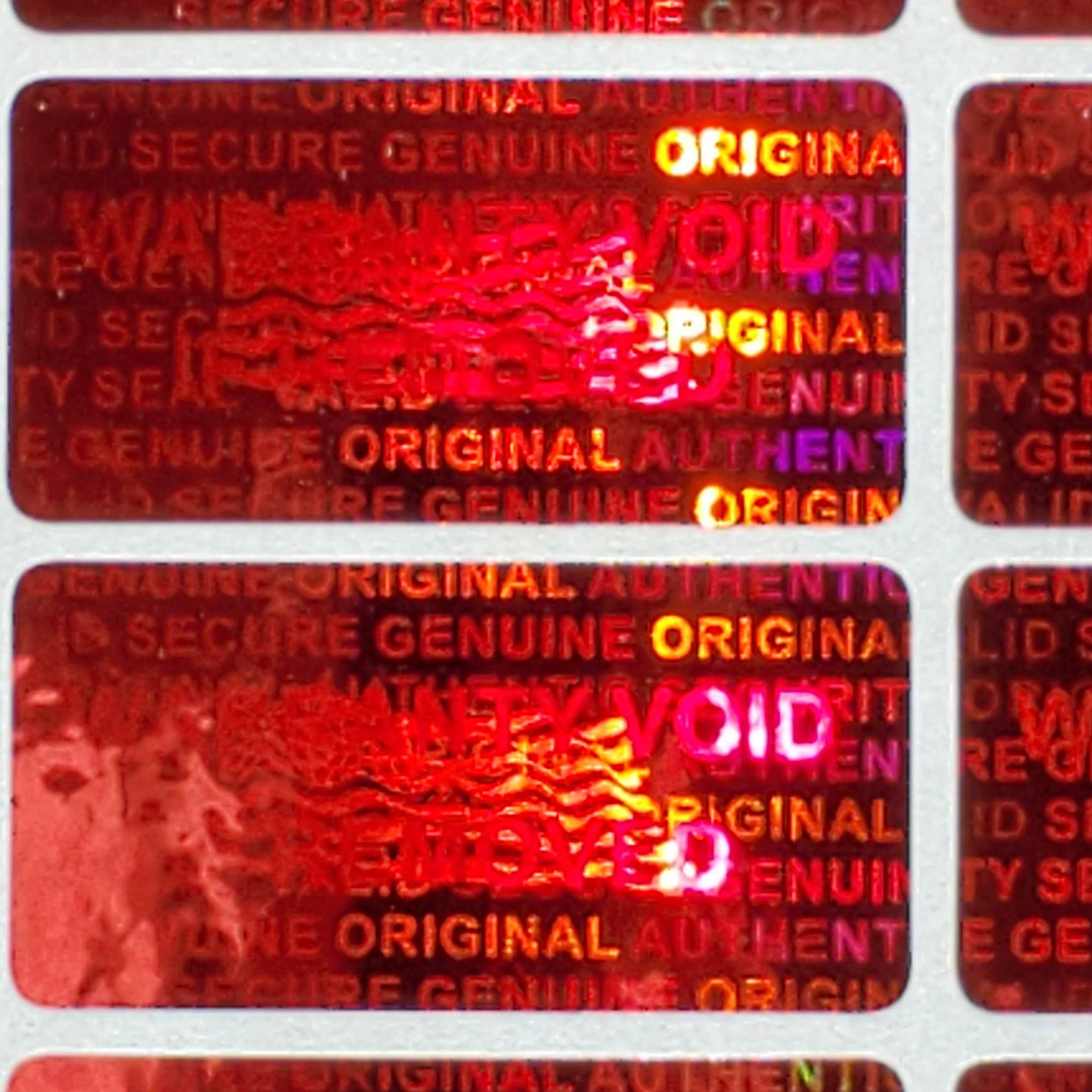 1000 Hologram Seal Tamper Evident Security Labels Stickers with size of 15 mm x 30 mm- (Red)