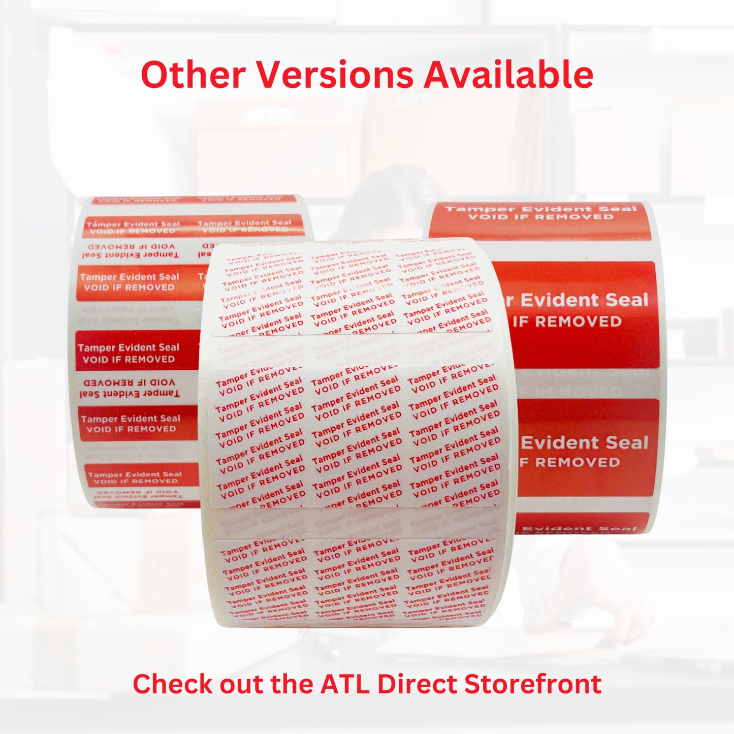 Tamper Evident Stickers, 2" x 1", 1000 Labels, VOID Material, White, Security, Proof, Seal, Labels