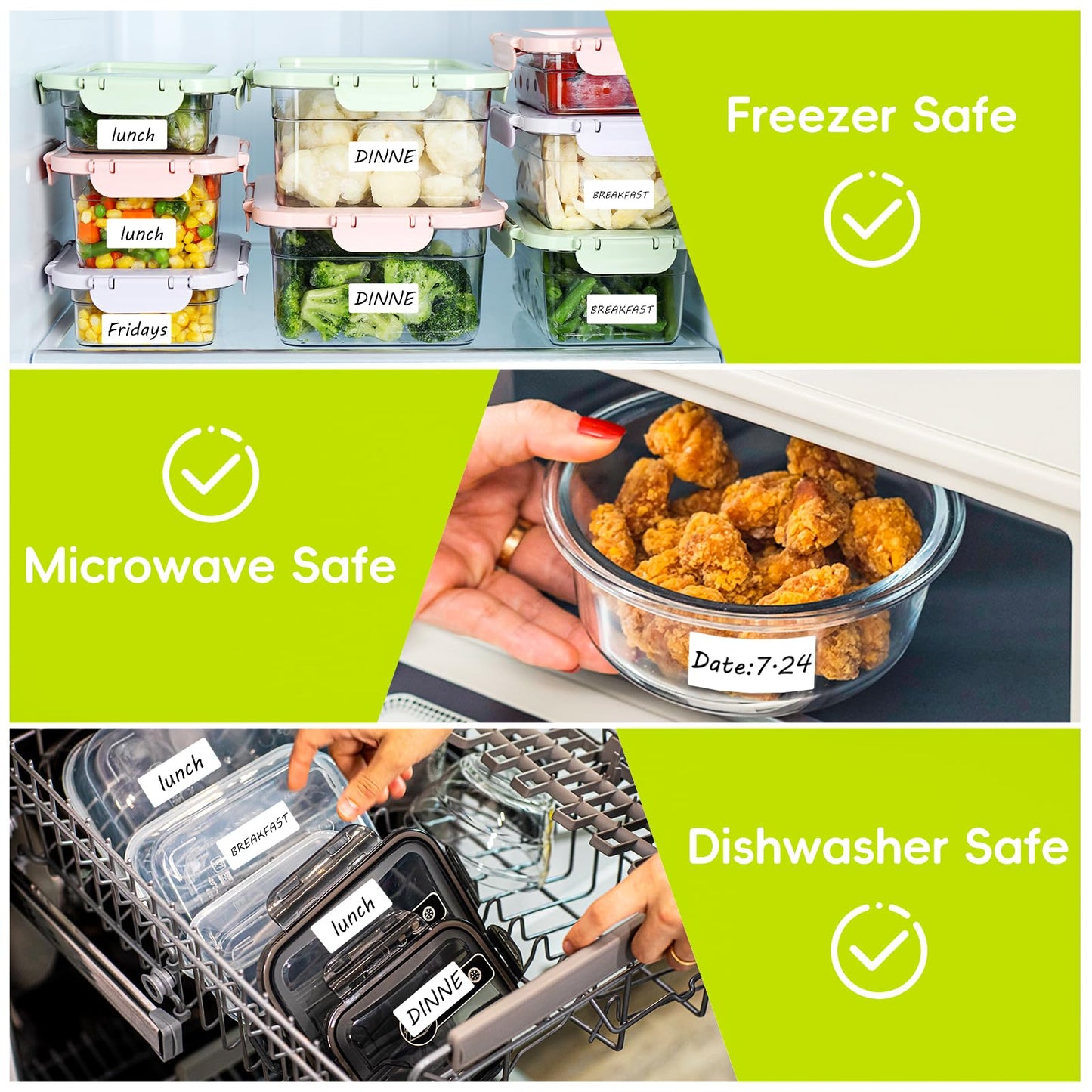 1200 Blank Removable Freezer Labels Water Oil Resistant with Perforation Line for Easy Distribution and Use,Apply Food containers Jars,and Kitchen Pantry Organization (1 "x 2") 1200 Pcs - 1 "x 2"