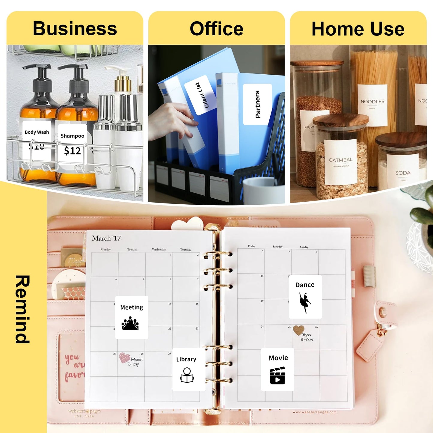 Labels Tape, 6 Rolls(660PCS) Thermal Label Sticker for B21/B3S/B1 Printer Waterproof Sticker Paper Business Shipping Address Labeling Replacement with Self-Adhesive (50 x 70mm-110PCS) 50*70mm-6 Rolls