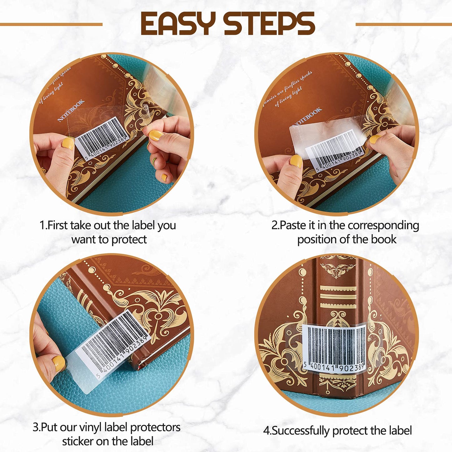 750 Pieces Clear Labels Book Genre Label Clear Label Protector Waterproof Barcode Labels for Protecting Barcodes Numbers and Classic Books in Library, Class and Office 750