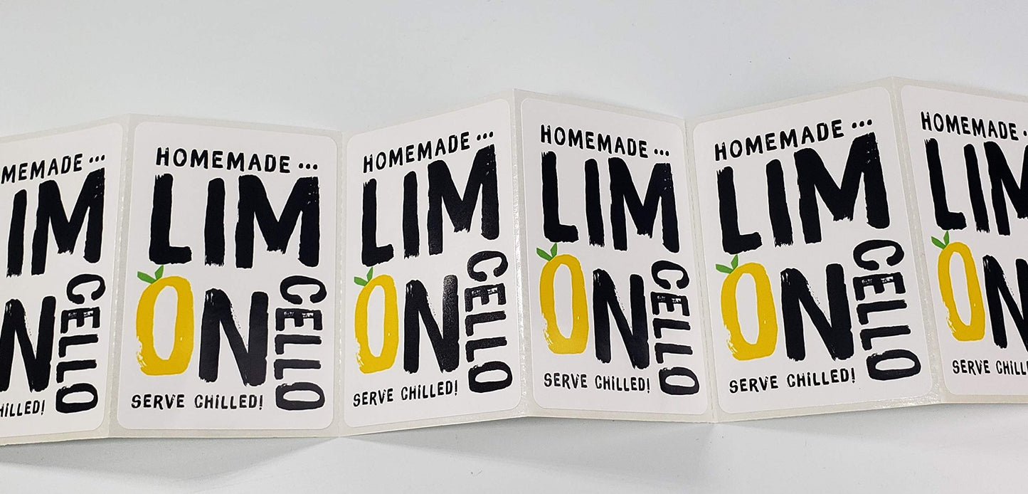 Limoncello Labels - Retro Design. 3" x 2" - 18 / Package