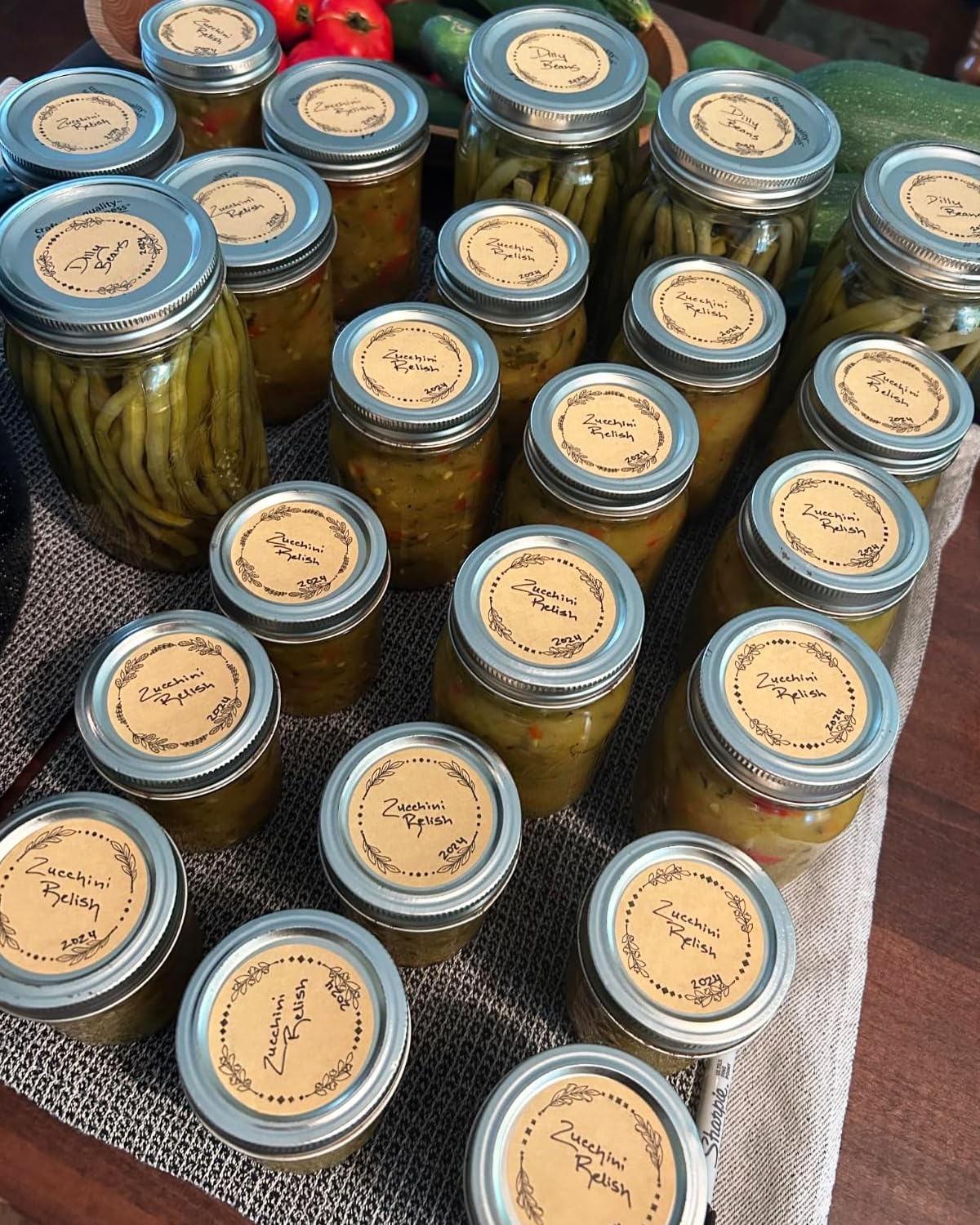 500pcs 2" Label Stickers for Jars and Lids, 4 Different Wreath Designs, Kraft Sticker Labels for Pantry, Mason Jars, Canning, Bottles 4 Different Wreath Design (2 Inch)