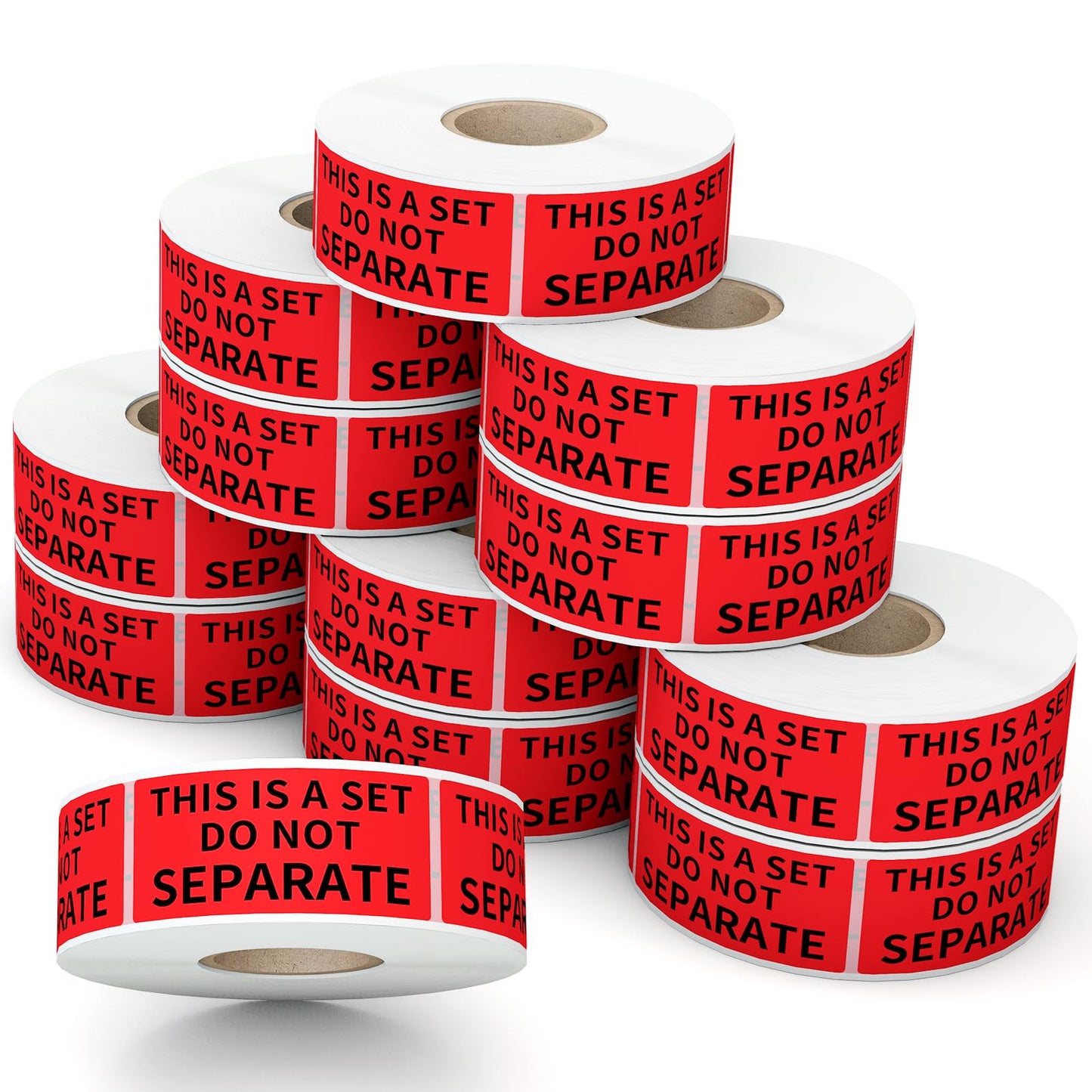 12 Rolls 1" x 2" This is a Set Do Not Separate Labels, Fluorescent Red Packing Labels Stickers for Shipping Bundle Sets and Multi-Pack Products