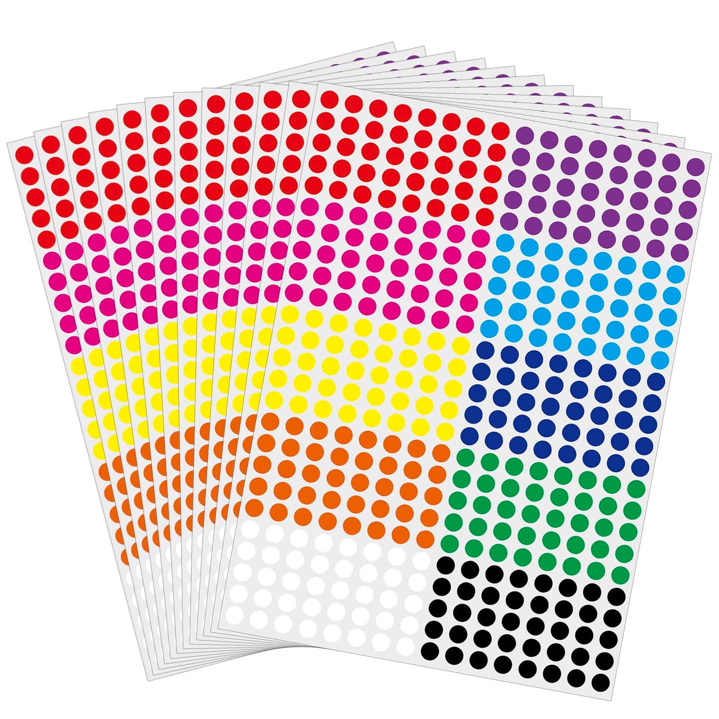 10000 Pcs 1/4" Small Colored Dot Stickers Tiny Round Labels, 10 Colors Circle Stickers for Office Classroom 10000 Pack