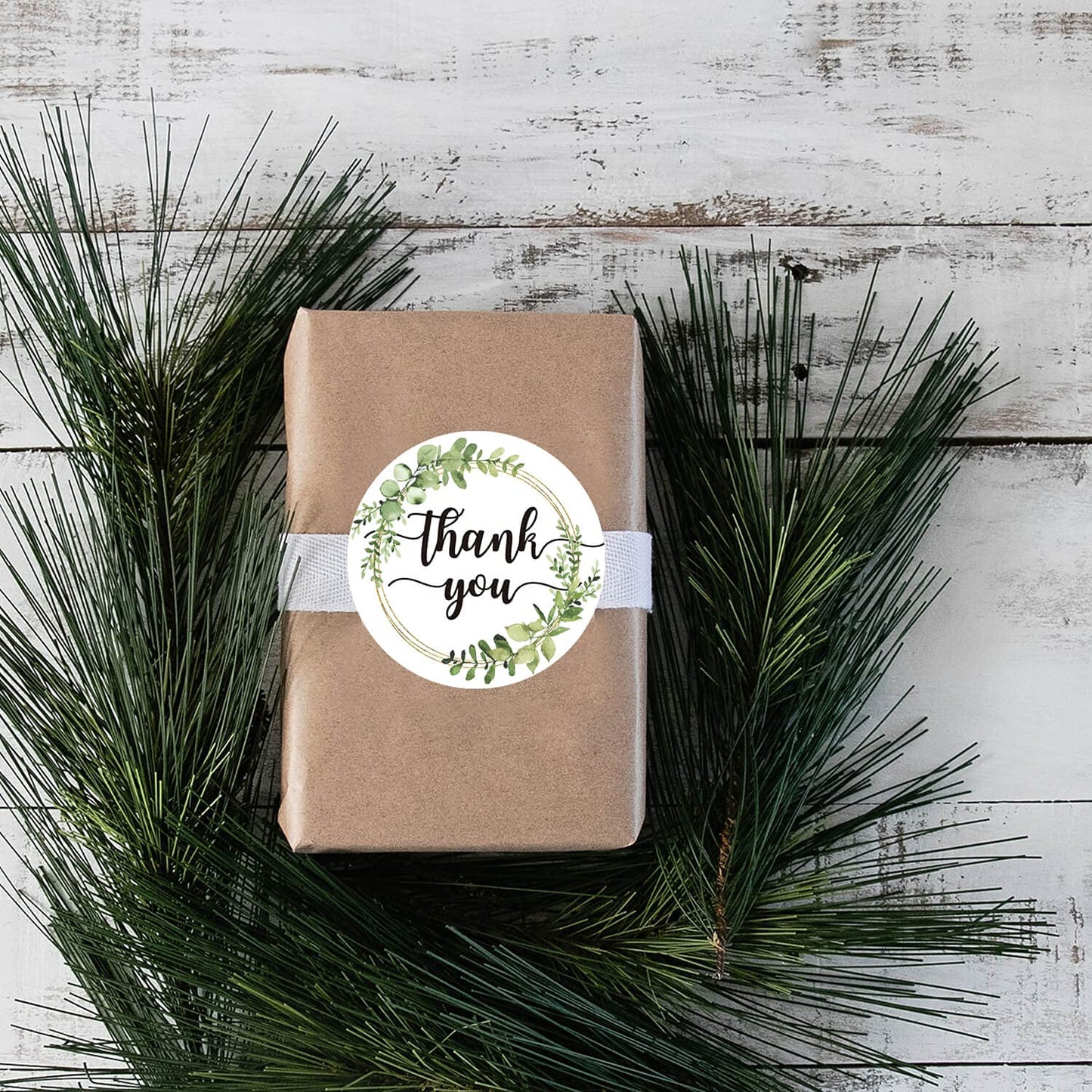 50 Greenery Thank You Stickers - Favor Stickers - Thank You Labels for Baby Shower, Wedding, Small Business, Bakeries, Handmade Goods, 2 Inches.
