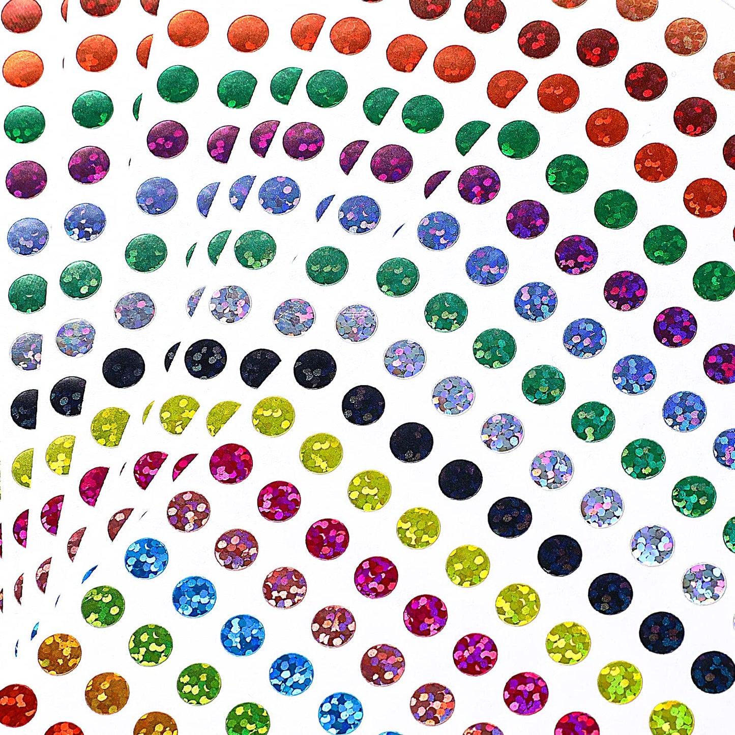1/4" Laser Color Coding Labels 20 Sheets Shinny Round Dot Stickers Circle Dot Labels 16 Colors Colorful Coding Label Sticker for Office and Student 3520