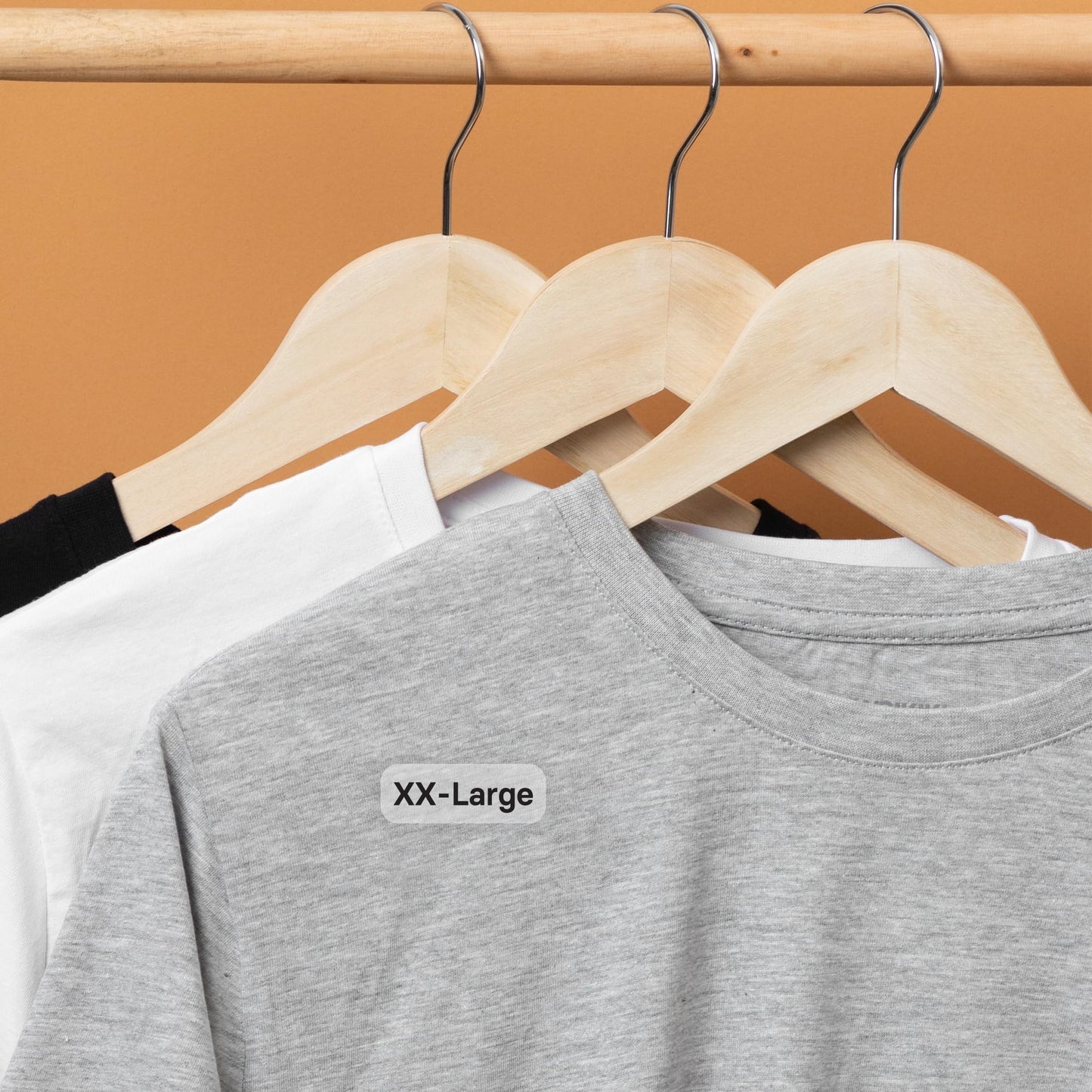 2500pcs XXL Clothing Size Labels, 1" x 0.35" Labels, XX-Large, 2500 Labels/Roll, Clear Clothing Size Sticker Labels for Shirts, Pants, Accessories, Retail Clothing