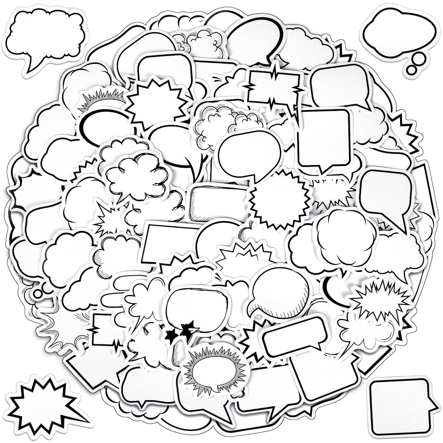 140Pcs Thought Bubble Stickers, Cute Adhesive Speech Bubble Stickers, Dialog Box Paper Stickers for Scrapbooking, Journaling, Photo, Drawing, Planners, Diary, Art Crafts DIY Decoration