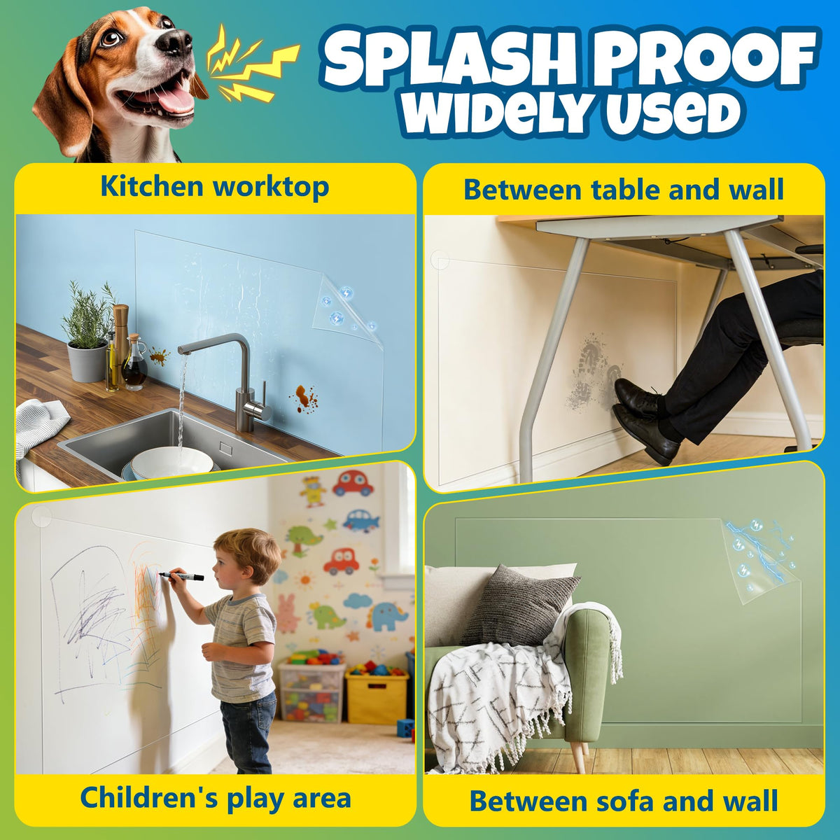 Electrostatic Wall Protective Film, Clear Protector Removable Contact Paper, Transparent Static Cling, Plastic Wall Protector from Trash Can, Chair Back, Furniture, Door (Matte, 15.7in x 16.4ft) Matte