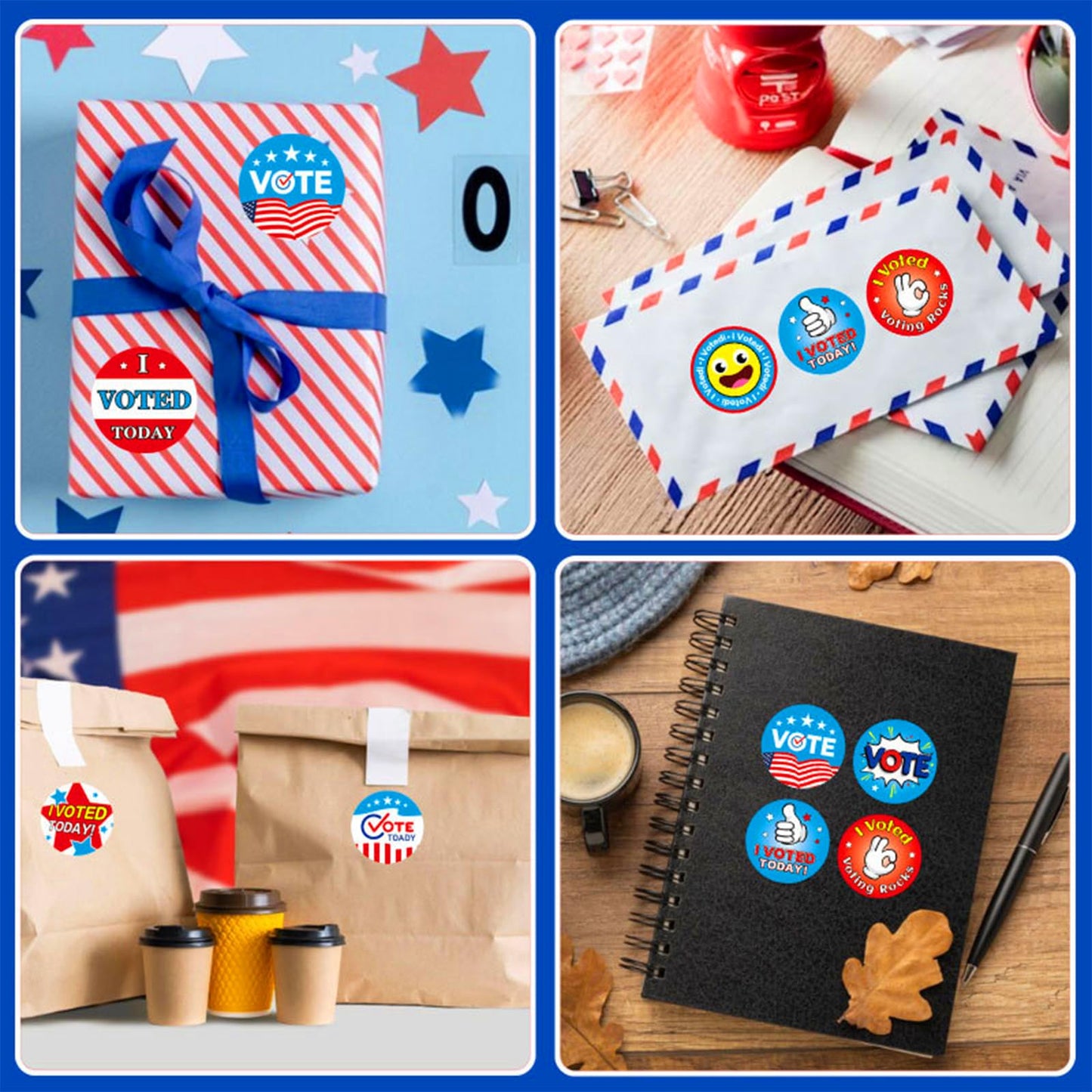 500pcs I Voted Stickers - 1.5 inch Stickers for Kids & Postcards, Patriotic Vote Decorations
