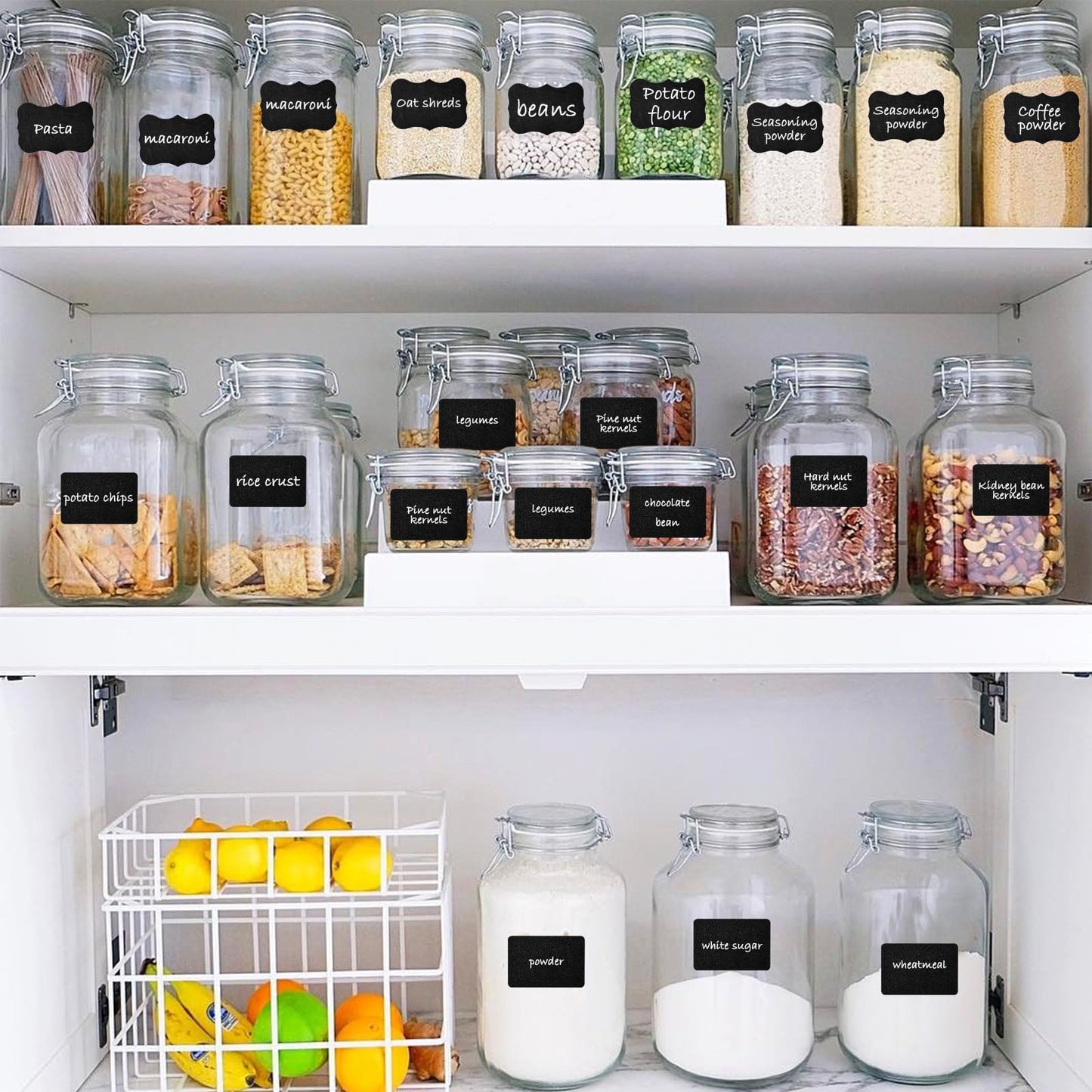 Premium Chalkboard Labels Set - 120 Removable Stickers with 2 Bonus Chalk Markers | Waterproof & Reusable | Ideal for Food Containers, Mason Jars, Pantry, Bottles