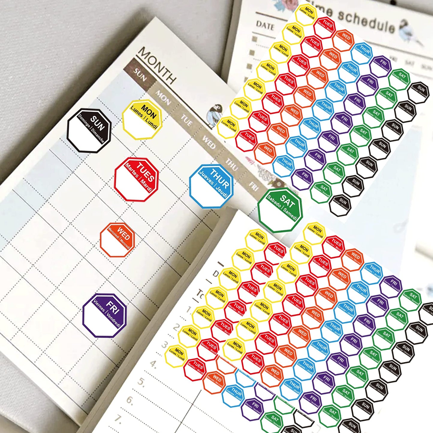7 Days of The Week Labels Color Coding Food Rotation Dot Stickers-Mon, Tue, Wed, Thurs, Fri, Sat Sun Day Labels-1 Inch Color-Coded Tab Weekly Labels 700 Pcs Color Coding Dot Self Adhesive Stickers 1 Inch Colorful