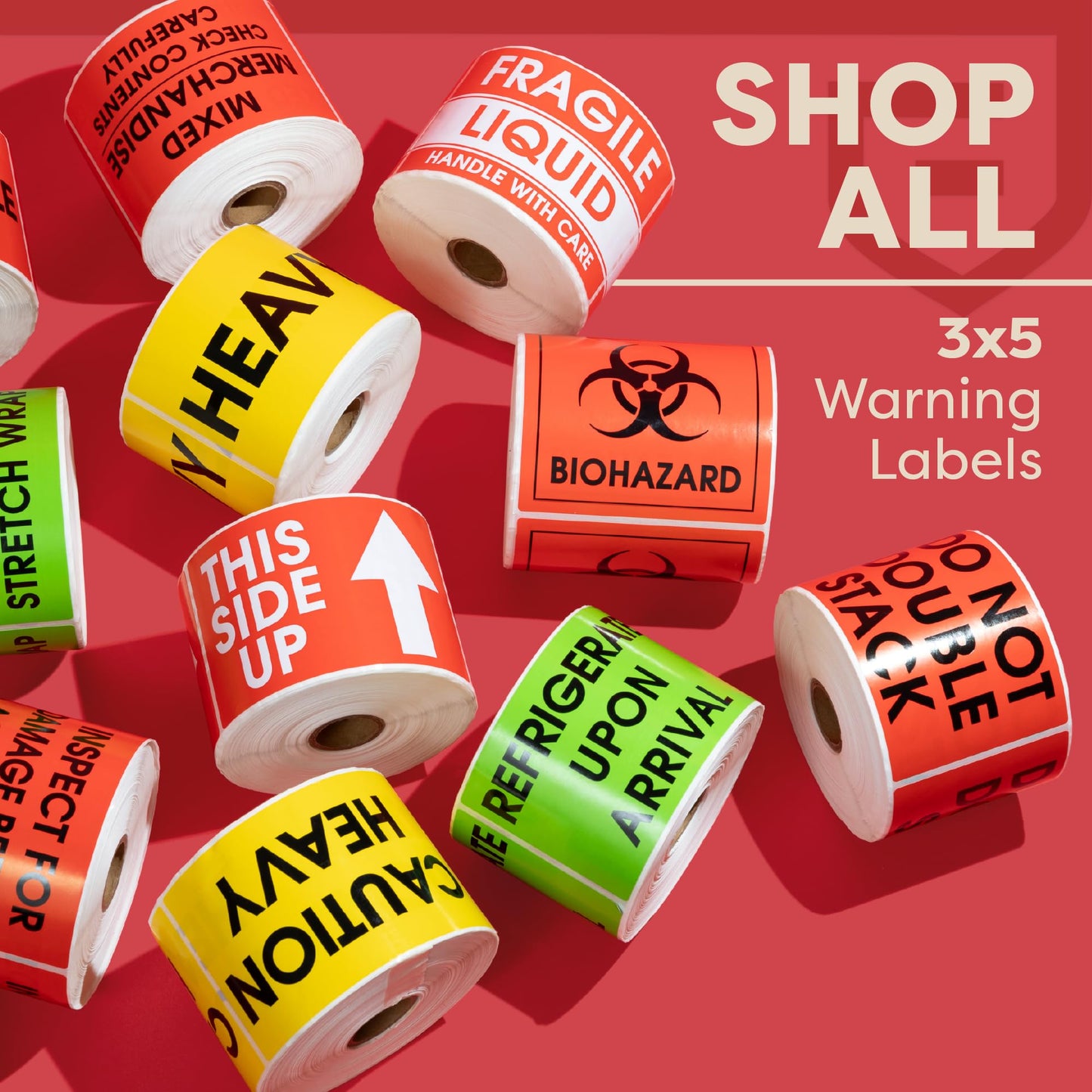 Aegis Adhesives - 3" X 5" Yellow Keep Refrigerated Stickers - Shipping and Handling Labels with Permanent Adhesive (1 Roll, 500/Roll) 3" X 5" (Yellow Keep Refrigerated)
