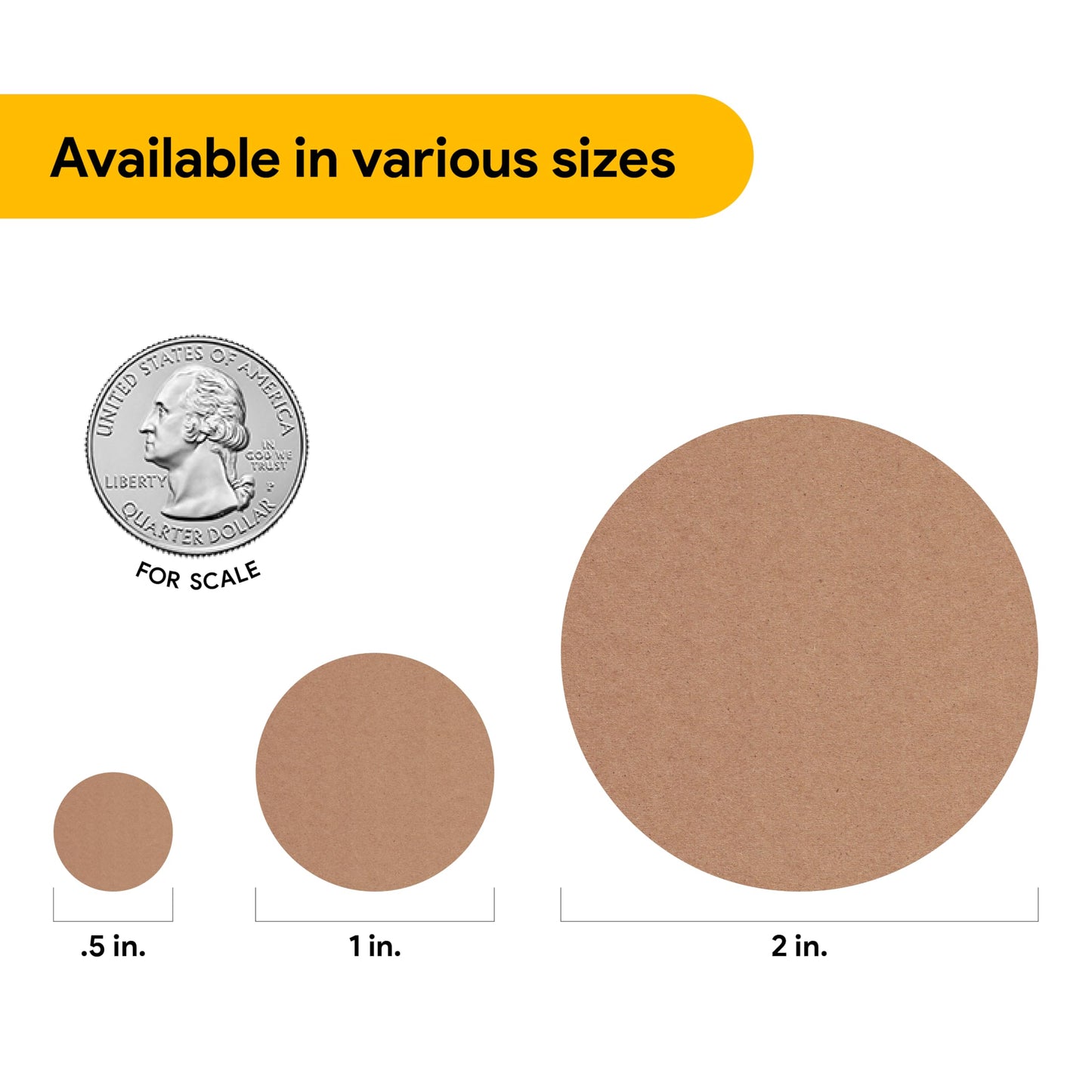 1000pcs Kraft Dot Stickers Roll 0.5 inch | Color Code Labels for Inventory, Organization Stickers | 0.5" Diameter Kraft Paper Adhesive Circles 0.5" 1 Roll