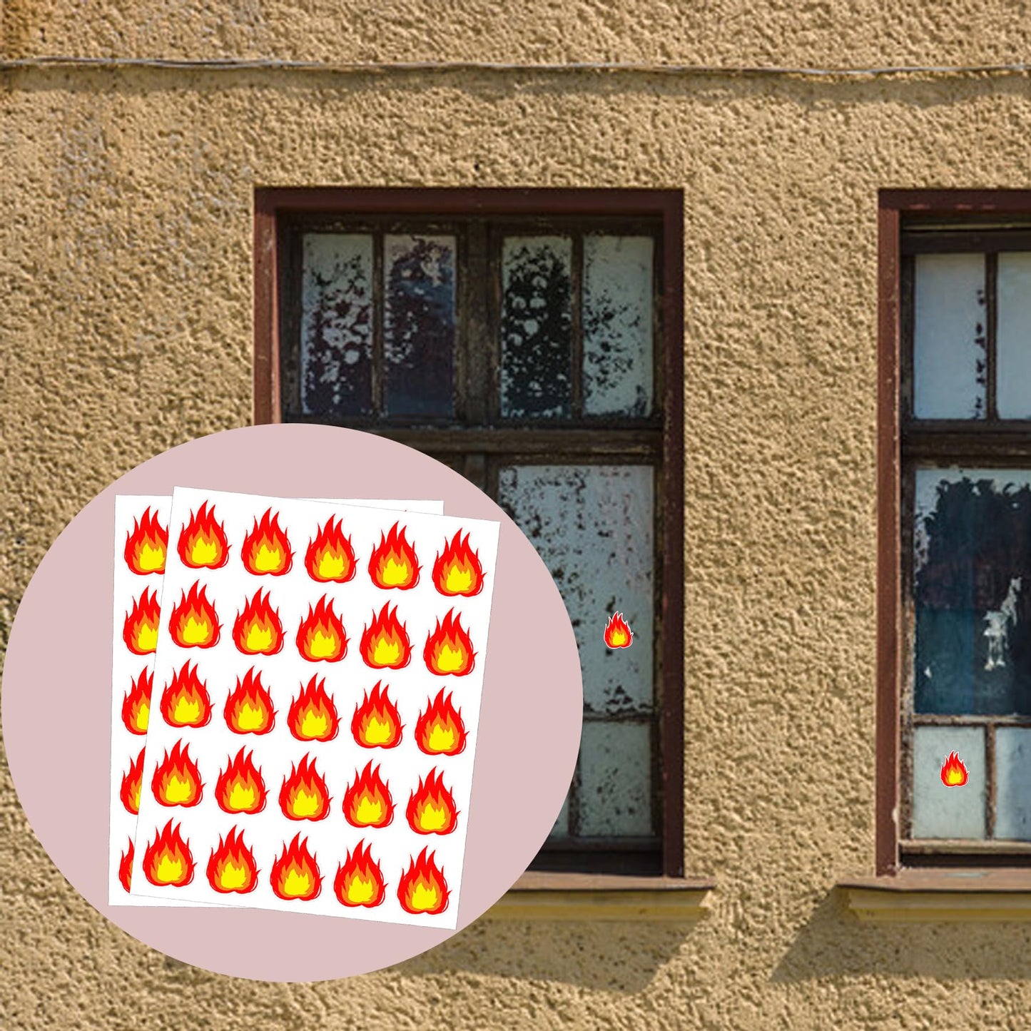200 Pcs Vinyl Stickers Waterproof Flame Sticker Fire Labels - 1 Inch Fire Shaped Stickers Hot Labels Flame Hot Sticker for Scrapbooking Decoration Craft Supplies