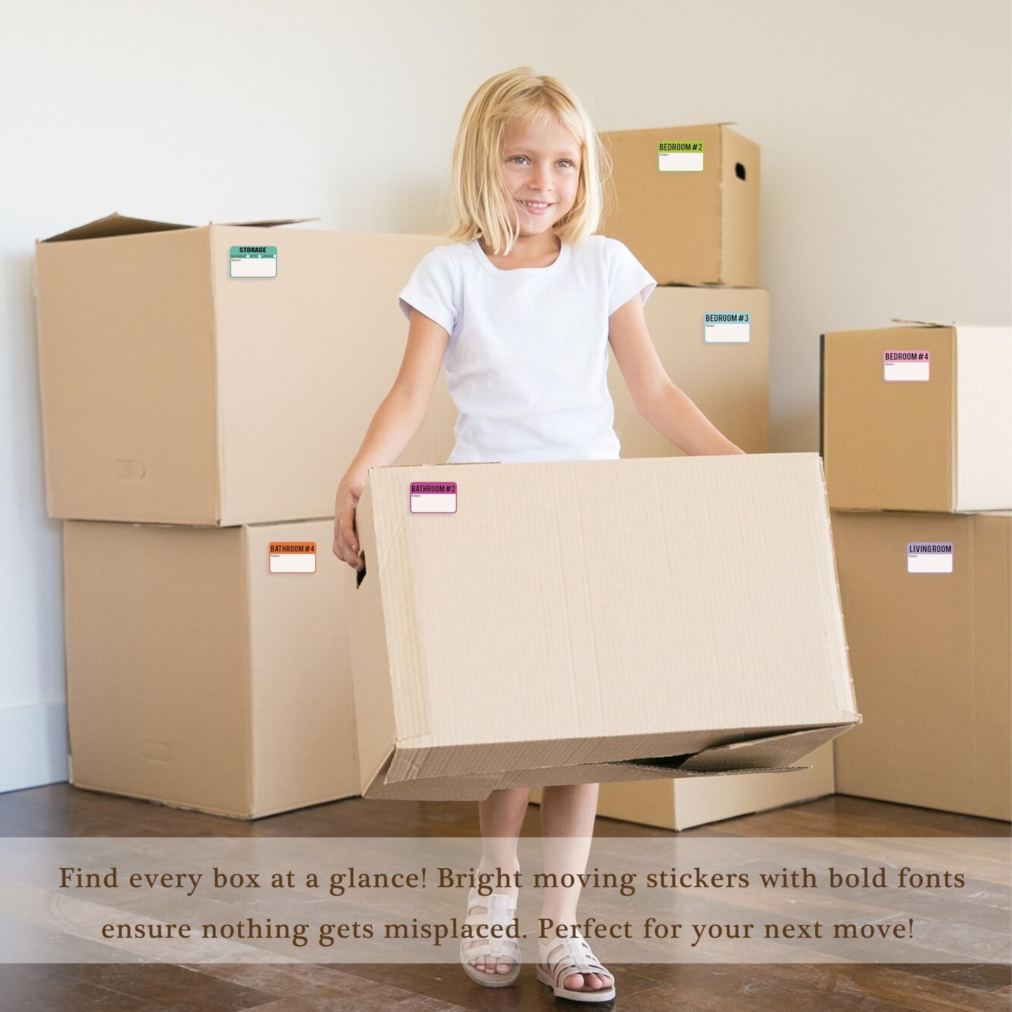 600 Pcs Moving Labels for Boxes, 3 x 2 Packing Labels for 3-4 Bedroom House, 20 Designs Including Fragile and Heavy Stickers