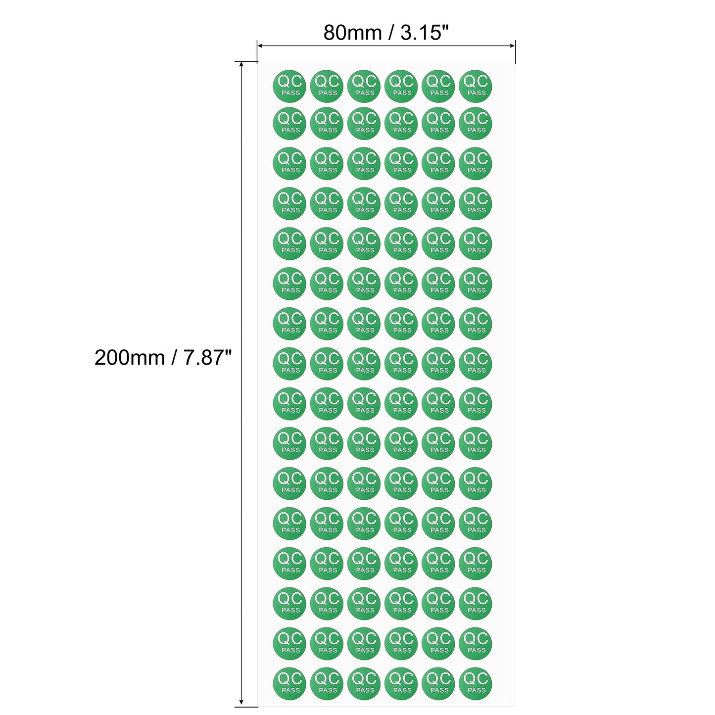 MECCANIXITY Adhesive Labels 10mm QC Pass Mark for Industry Items Green Pack of 1000