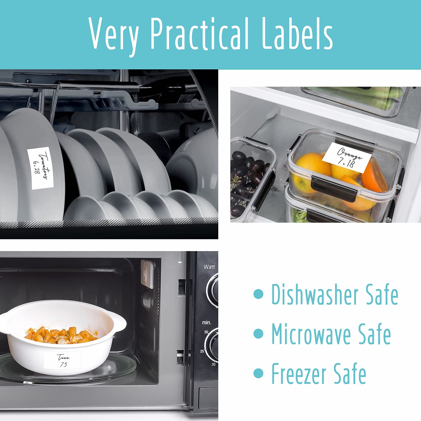 80 Large Size Removable Customizable Blank Labels, Water/Oil/Tear Resistant, No Residue for Home Organization Projects, Bins, Kitchen Storage Containers, Desk Items(6”x 4”) 6”x 4” 80 pcs