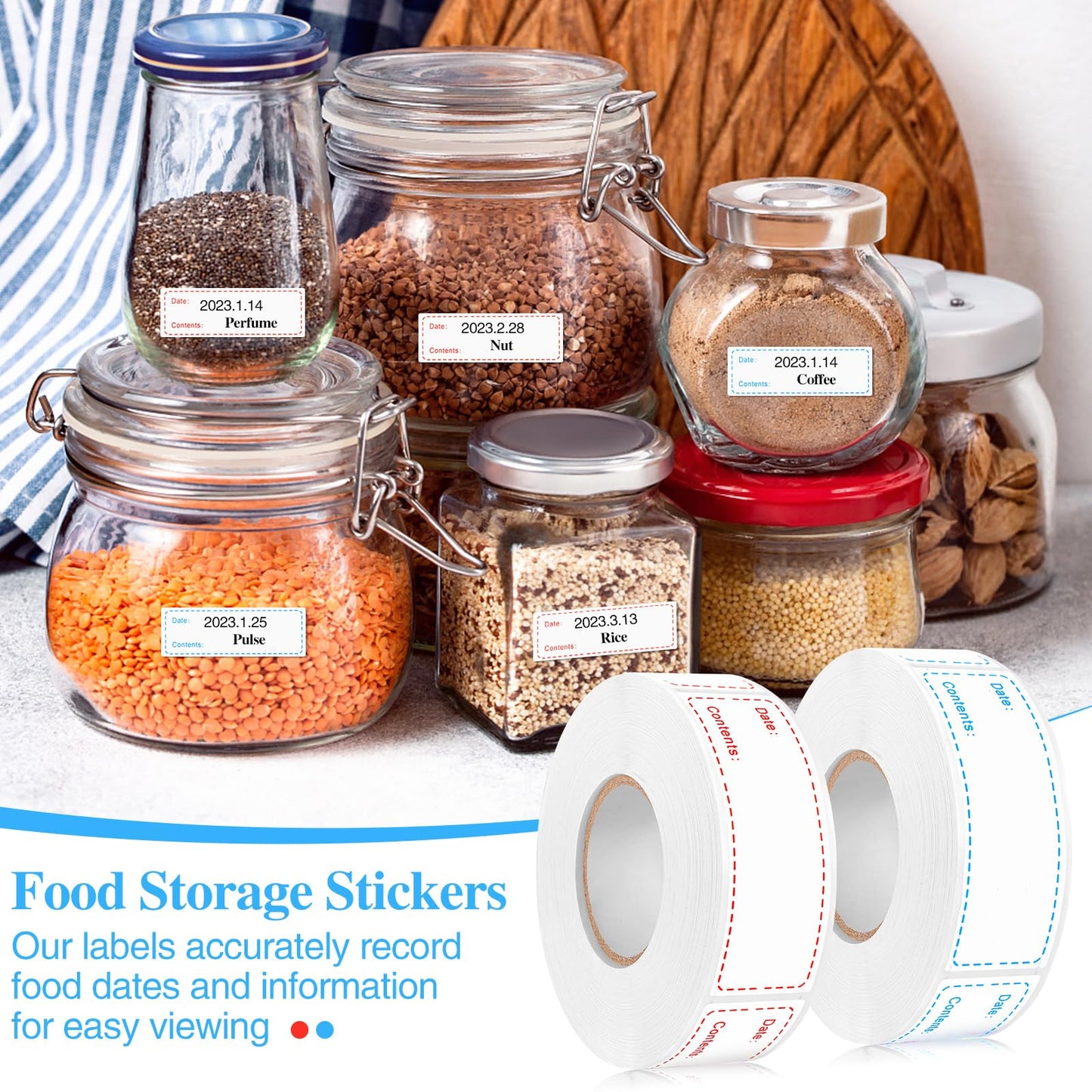 1000Pcs Removable Freezer Labels,1 x 3 Inch Food Labels for Food Containers Food Date Stickers Refrigerator Food Storage Labels Easy Clean No Residue 1''x3'' 1000Labels