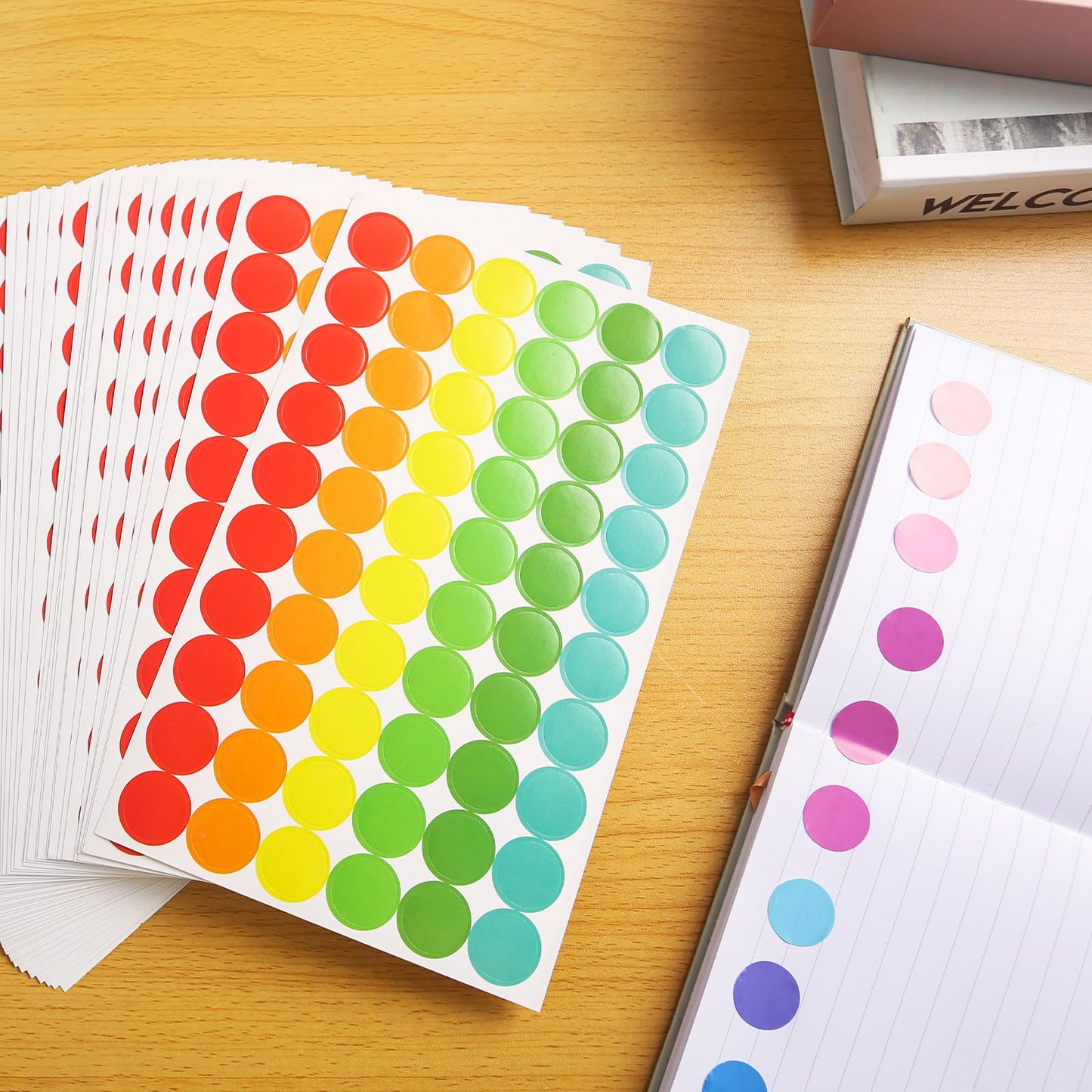 SallyFashion 2160PCS 3/4" Colored Coding Dot Labels - 12 Color Polka Circle Stickers for Classroom, Garage Sales, Papers Etc