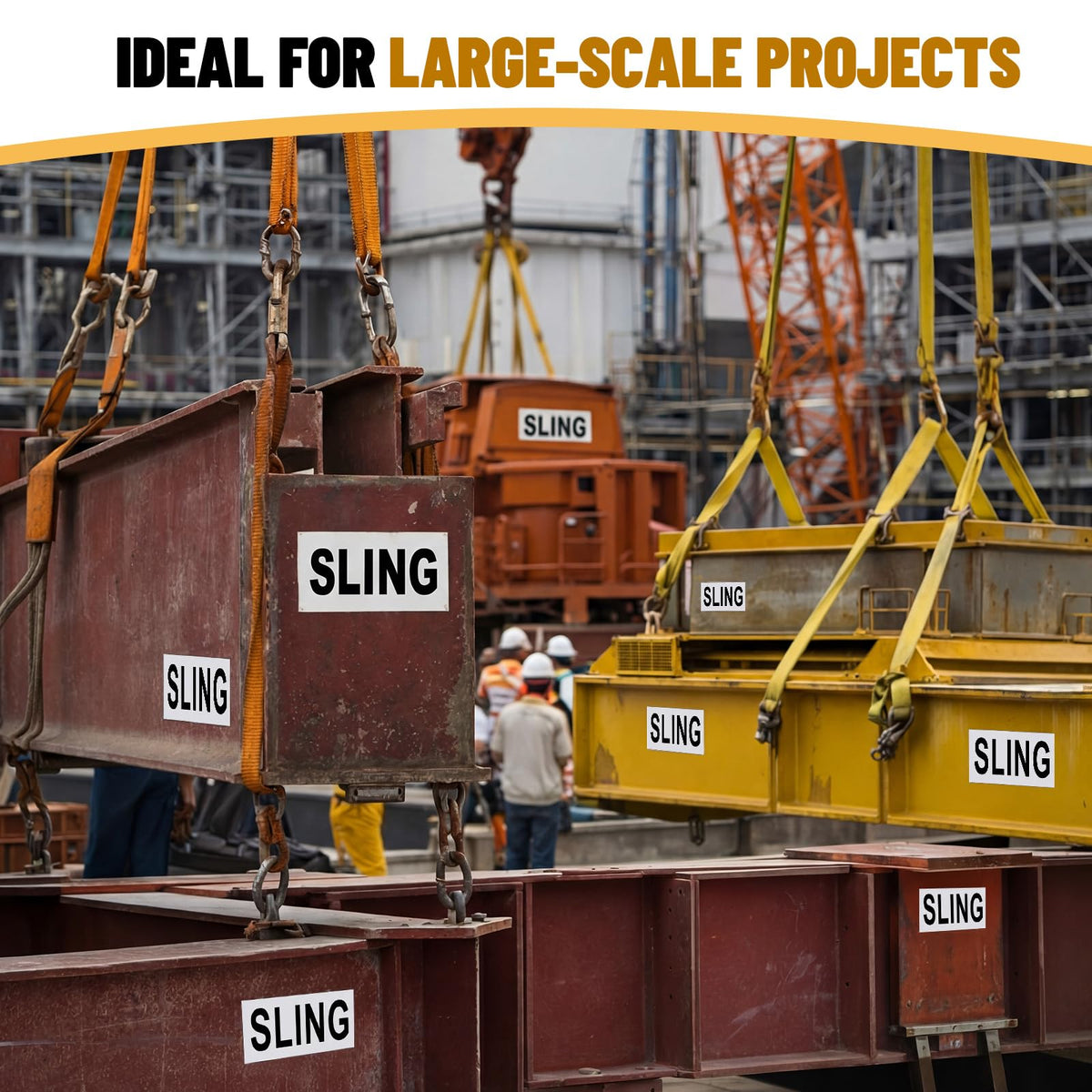 200 Pcs 2" x 3" Semi-Rigid PVC Sling Stickers Labels, 1/128" Thick Industrial Lift Identification Sling Stickers for Rigging, Crane, Boat, Warehouse, Lifting Straps & Heavy Duty Equipment